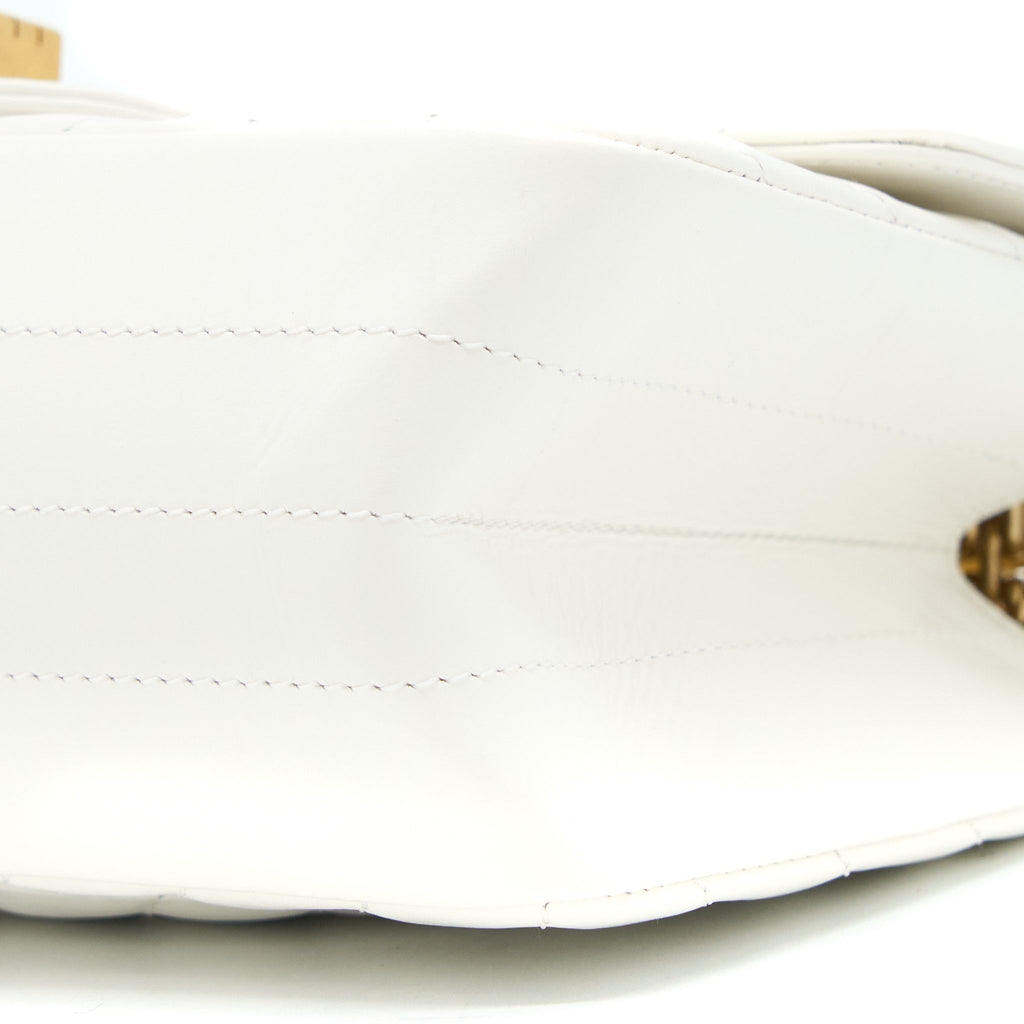CHANEL MINI 2.55 REISSUE CHEVRON FLAP BAG AGED CALFSKIN WHITE BRUSHED GHW (MICROCHIP)