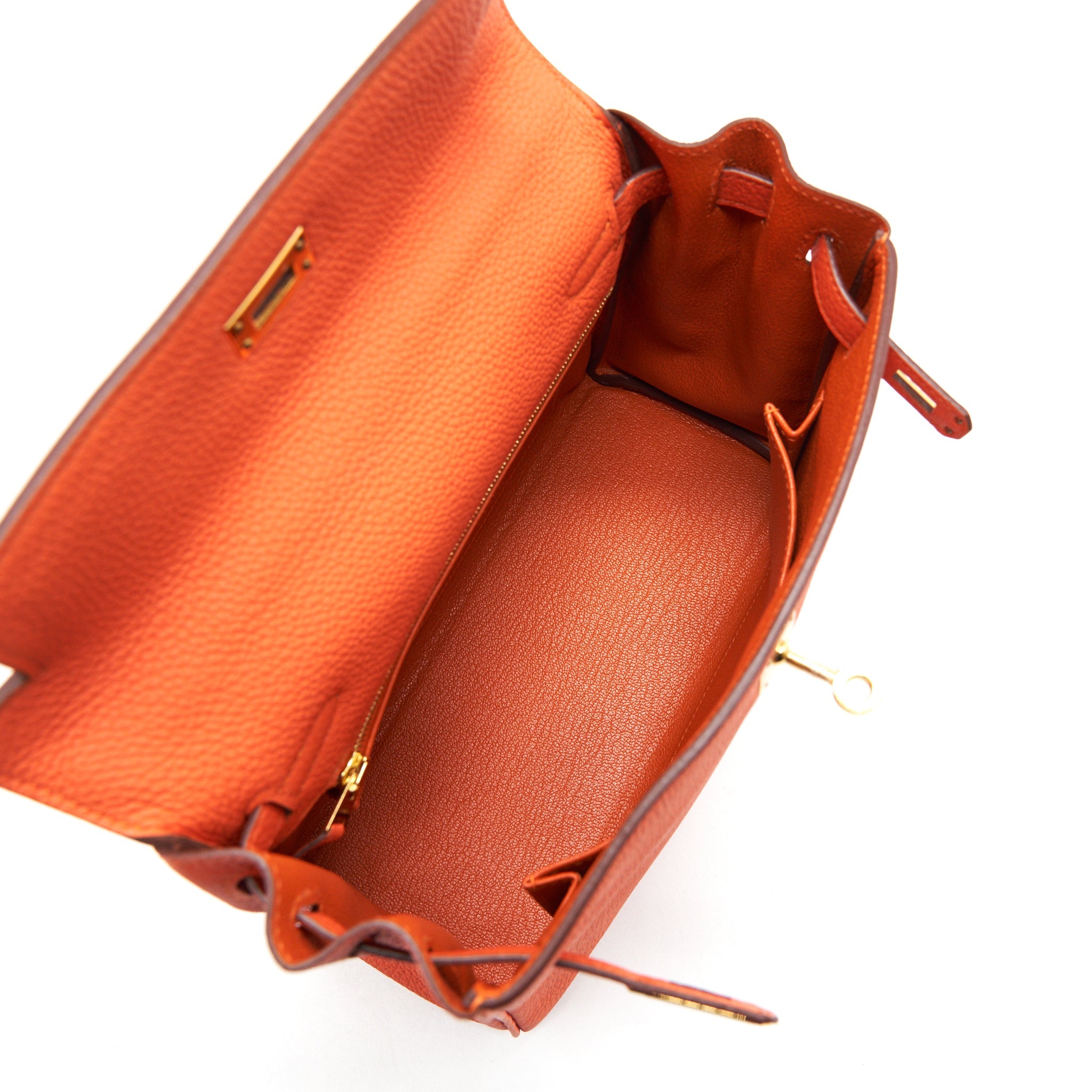 HERMES KELLY25 9J FEU GHW TOGO LEATHER