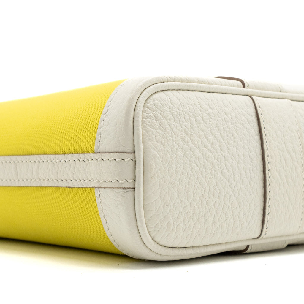 HERMES GARDEN FILE 28 CANVAS / LEATHER LIME/ BLANC SHW
