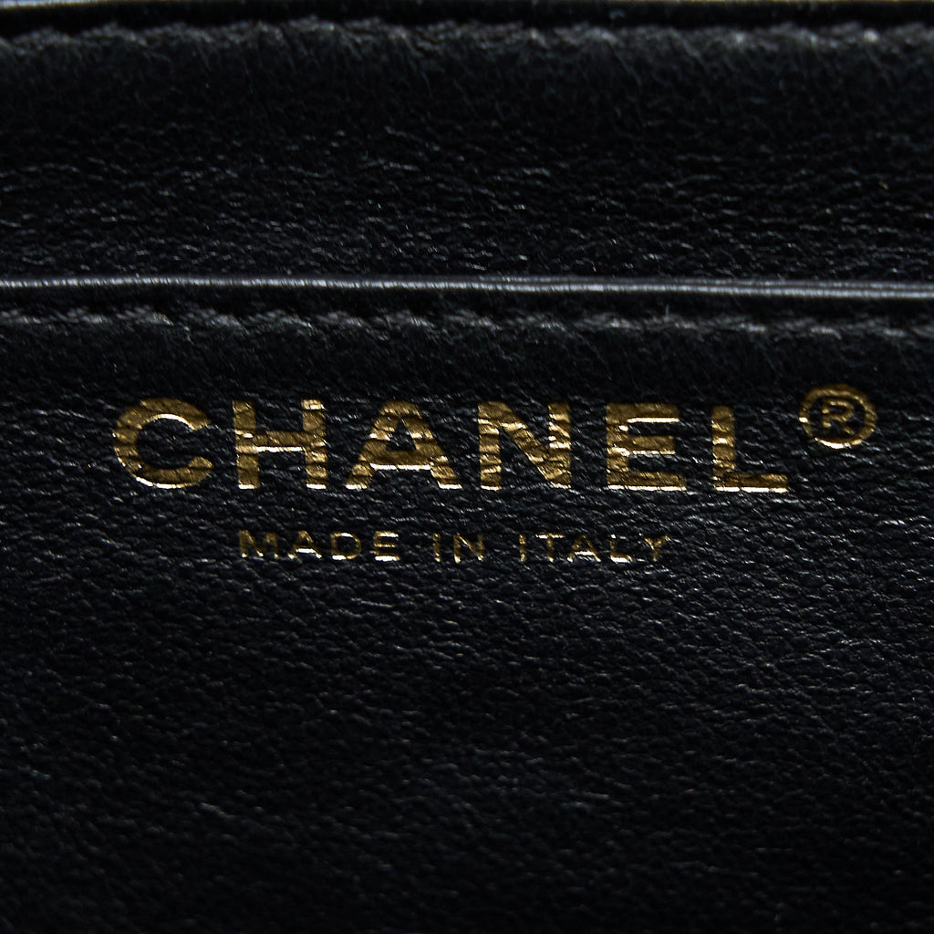 CHANEL VINTAGE TOP HANDLE FLAP BAG CAVIAR BLACK GHW