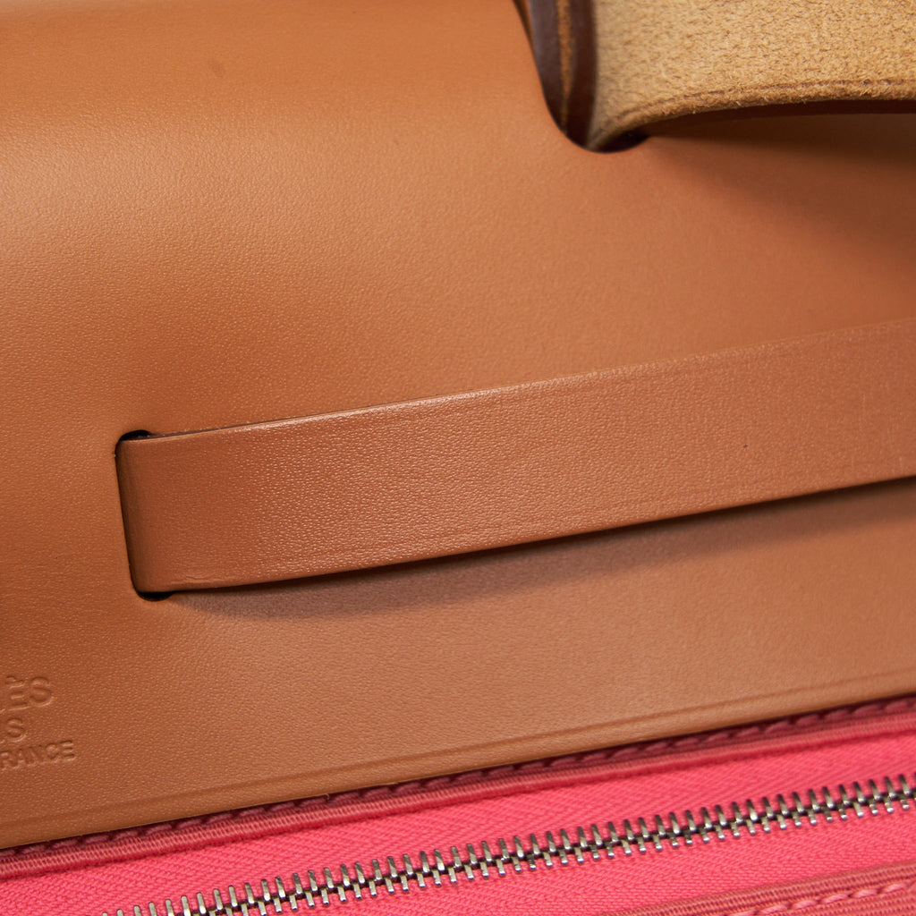 HERMES HERBAG 31 ZIP BAG ROSE AZALEE SHW