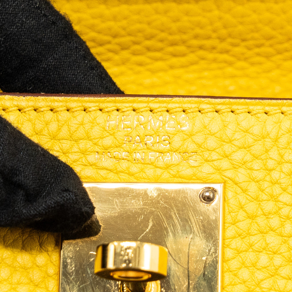 HERMES SHOULDER KELLY CLEMENCE 9D JAUNE AMBER GHW