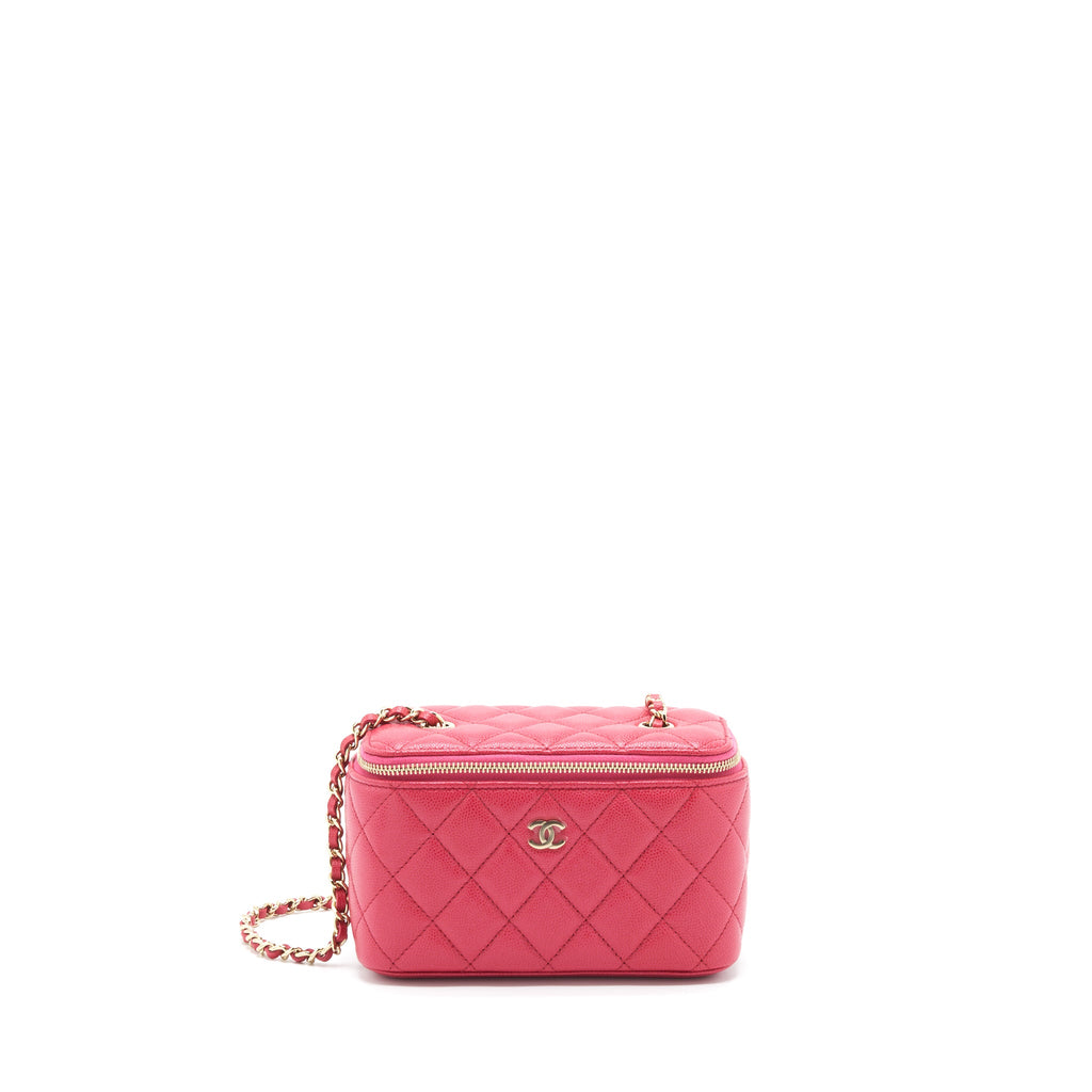 CHANEL LONG VANITY CASE CAVIAR HOT PINK LGHW