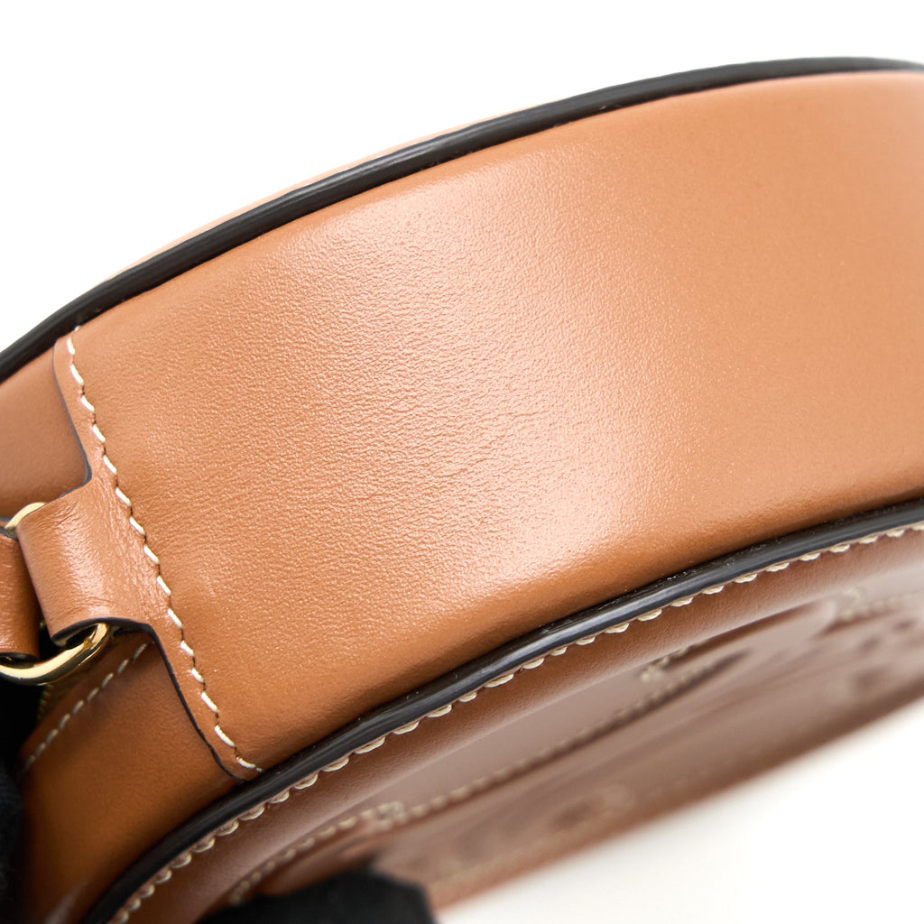 CELINE CROSSBODY OVAL PURSE CUIRASS TRIOMPHE SMOOTH CALFSKIN TAN GHW