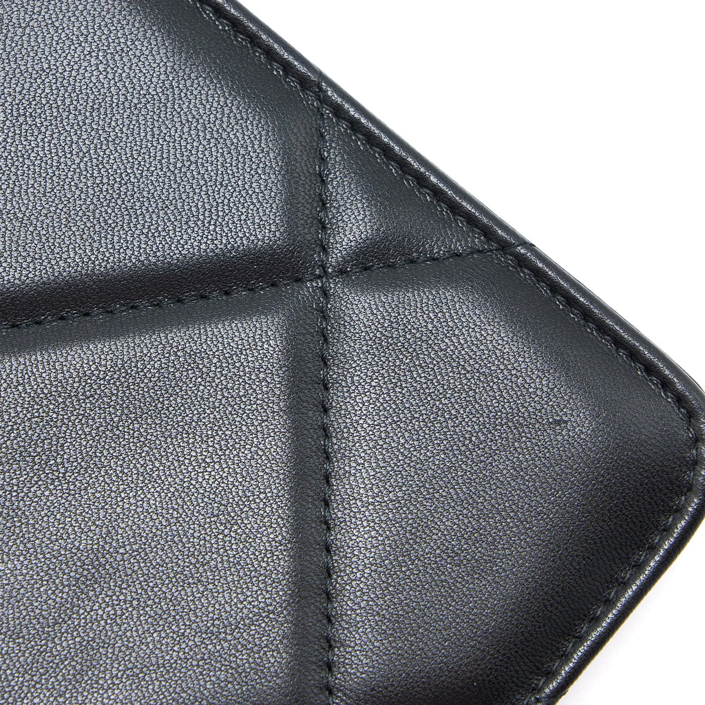 CHANEL 19 WALLET ON CHAIN LAMBSKIN BLACK MULTICOLOUR HARDWARE