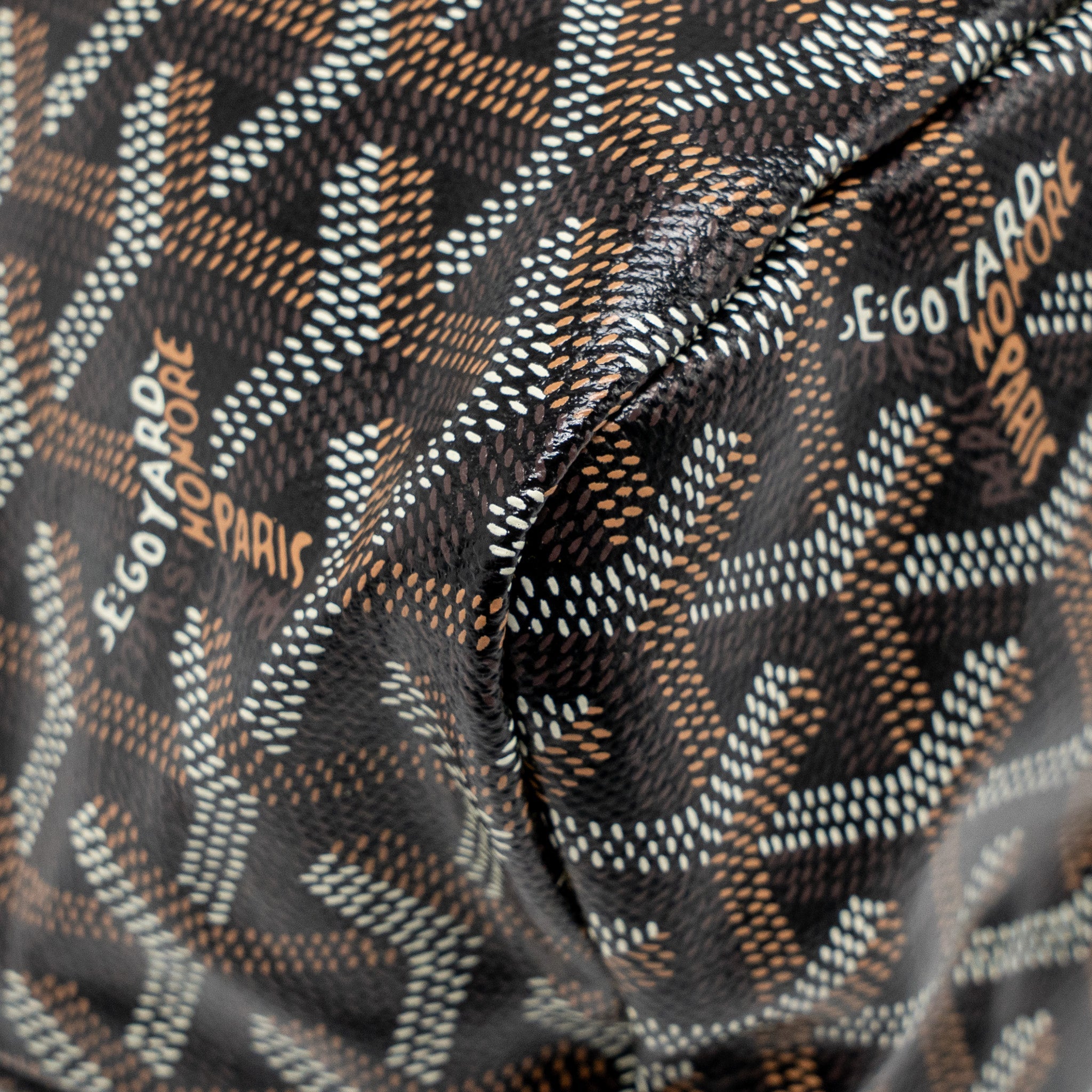 GOYARD BOHEME HOBO BAG GOYARDINE CANVAS/CALFSKIN BROWN SHW