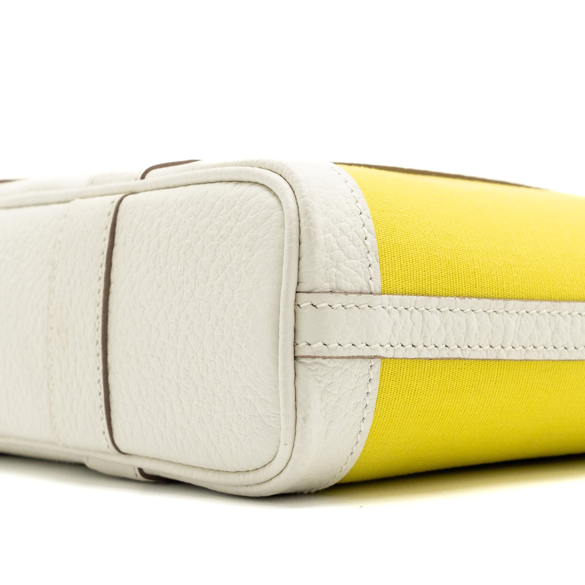HERMES GARDEN FILE 28 CANVAS / LEATHER LIME/ BLANC SHW