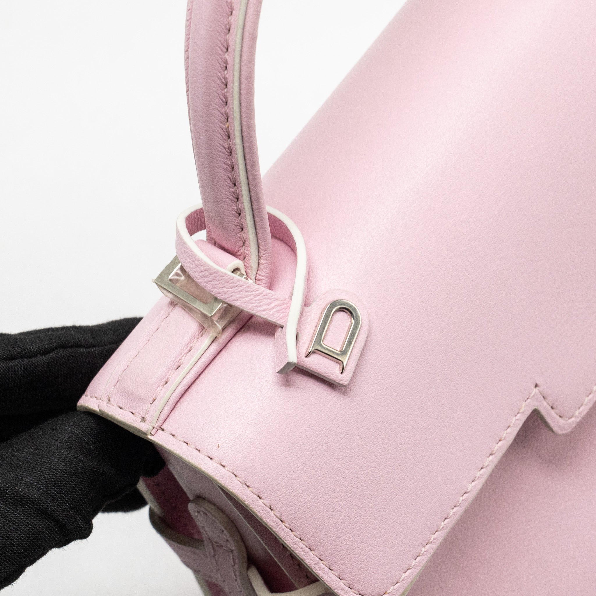 DELVAUX SMALL TEMPETE TOTE BAG CALFSKIN LIGHT PINK SHW