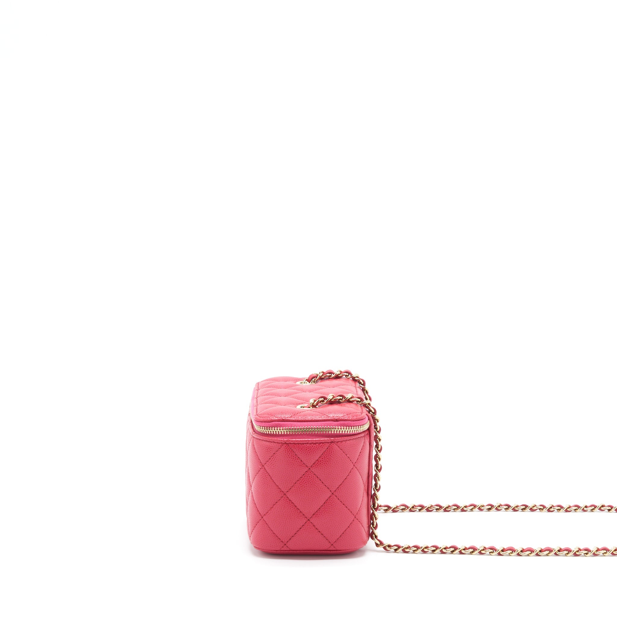 CHANEL LONG VANITY CASE CAVIAR HOT PINK LGHW