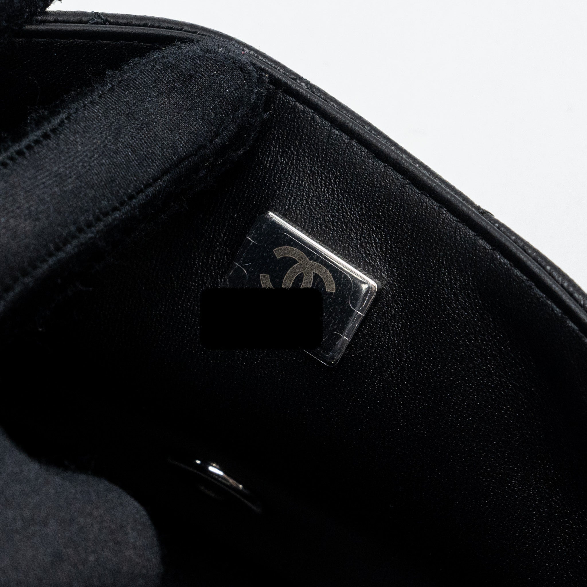 CHANEL MINI RECTANGULAR FLAP BAG LAMBSKIN BLACK SHW (MICROCHIP)