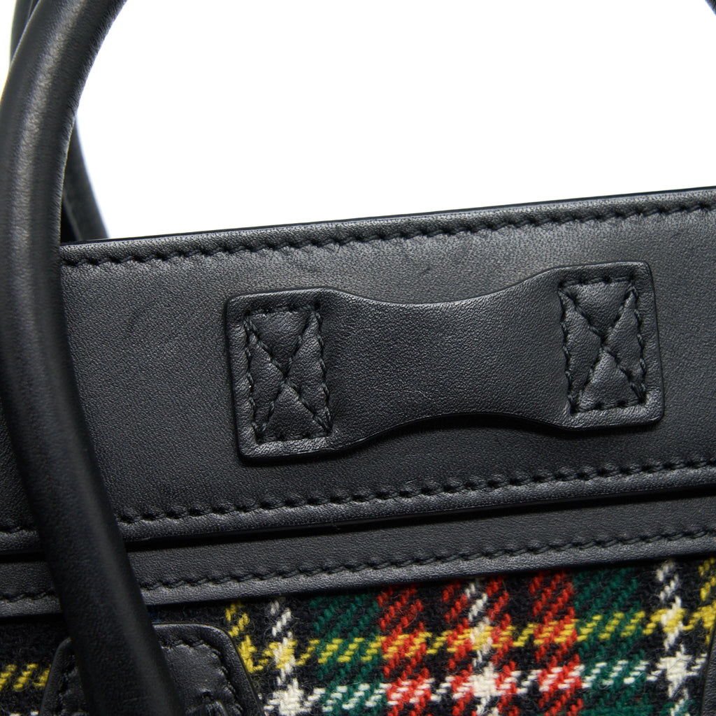 CELINE NANO LUGGAGE BAG FABRIC/ LEATHER MULTICOLOUR