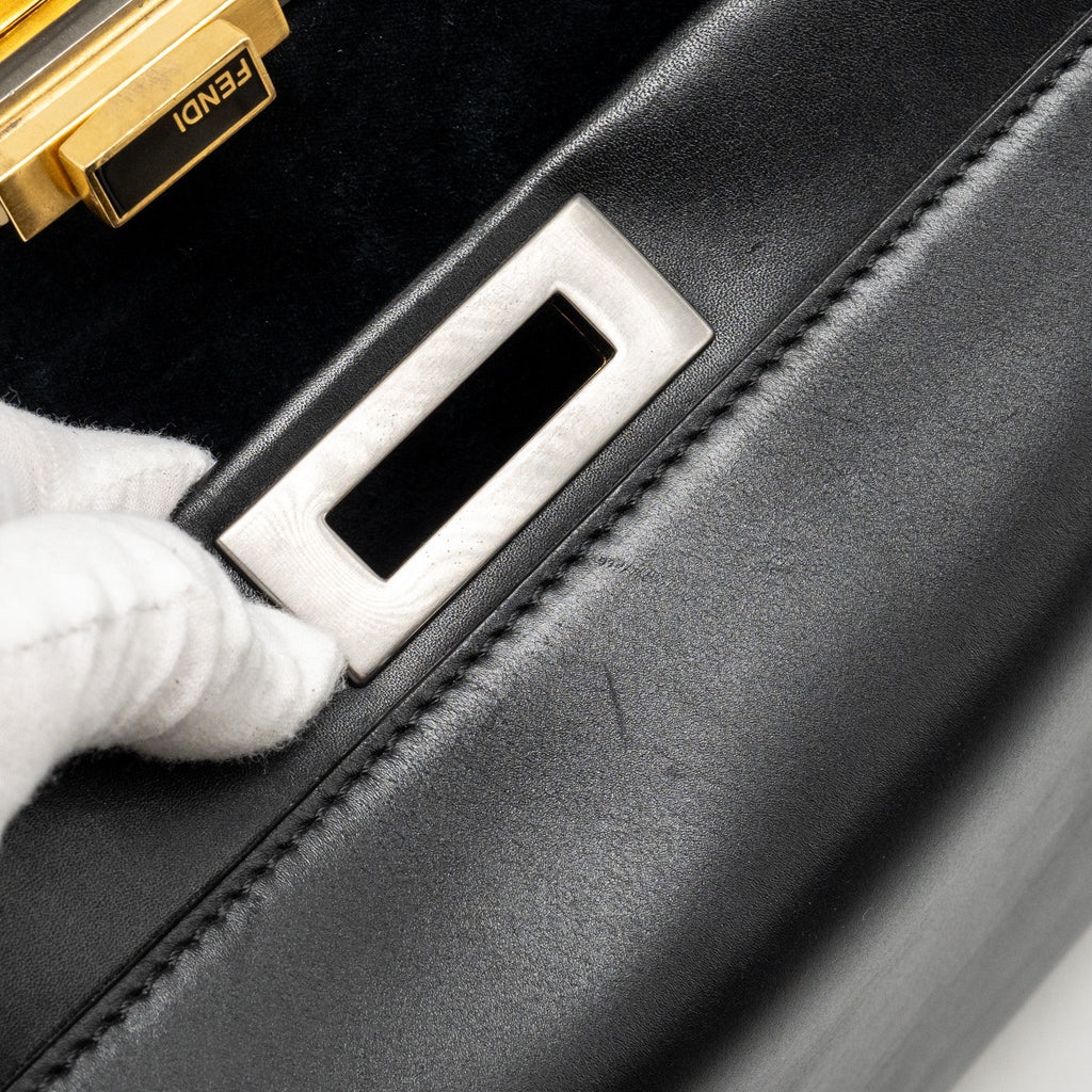 FENDI LARGE PEEKABOO BAG CALFSKIN BLACK GHW
