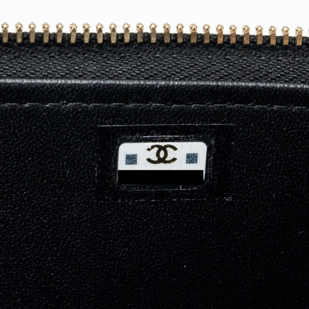 CHANEL TOP HANDLE LONG VANITY WITH CHAIN LAMBSKIN BLACK LGHW(MICROCHIP)