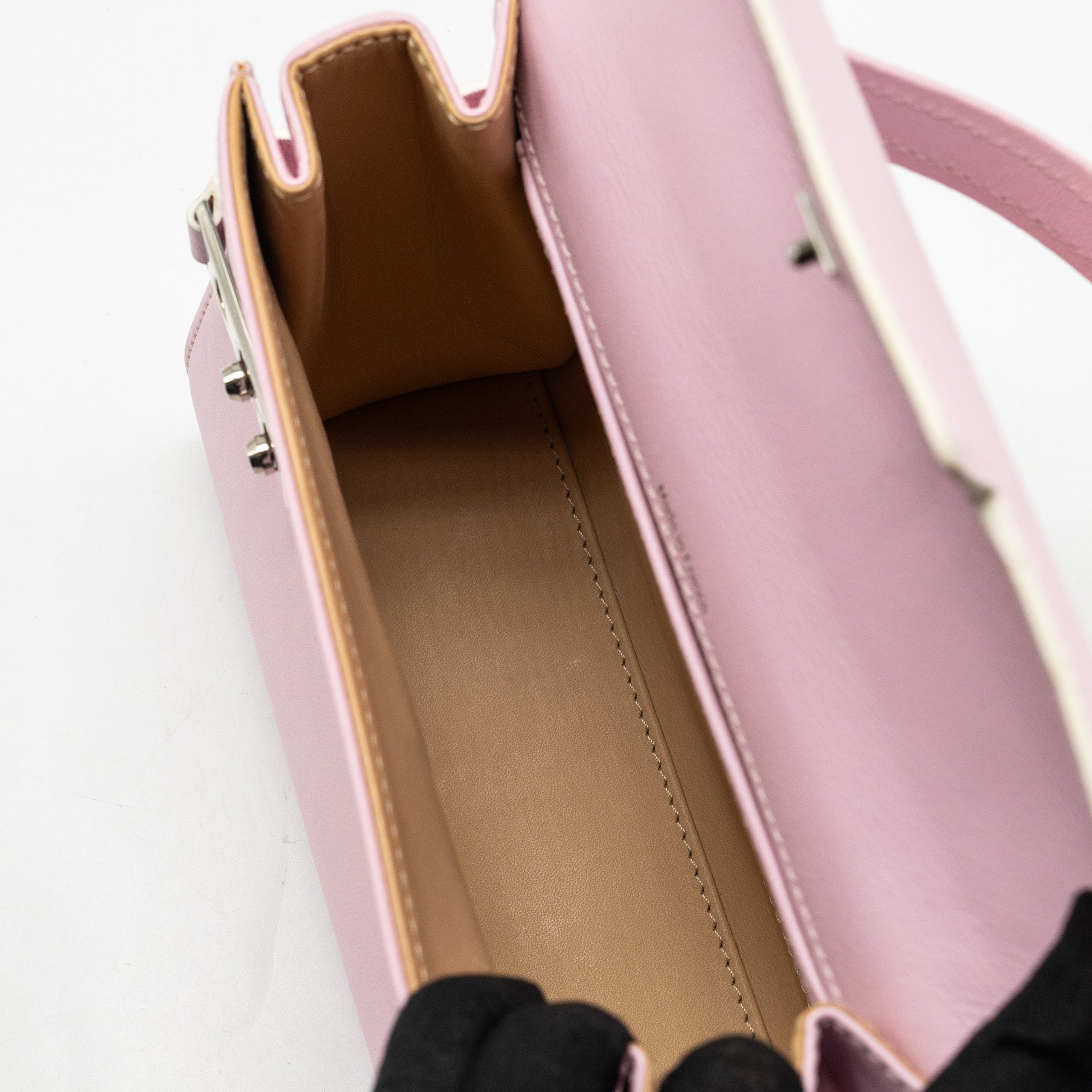 DELVAUX SMALL TEMPETE TOTE BAG CALFSKIN LIGHT PINK SHW