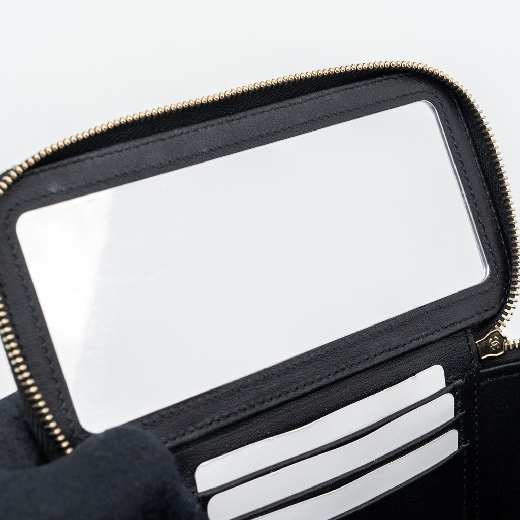 CHANEL TOP HANDLE LONG VANITY WITH CHAIN LAMBSKIN BLACK LGHW(MICROCHIP)