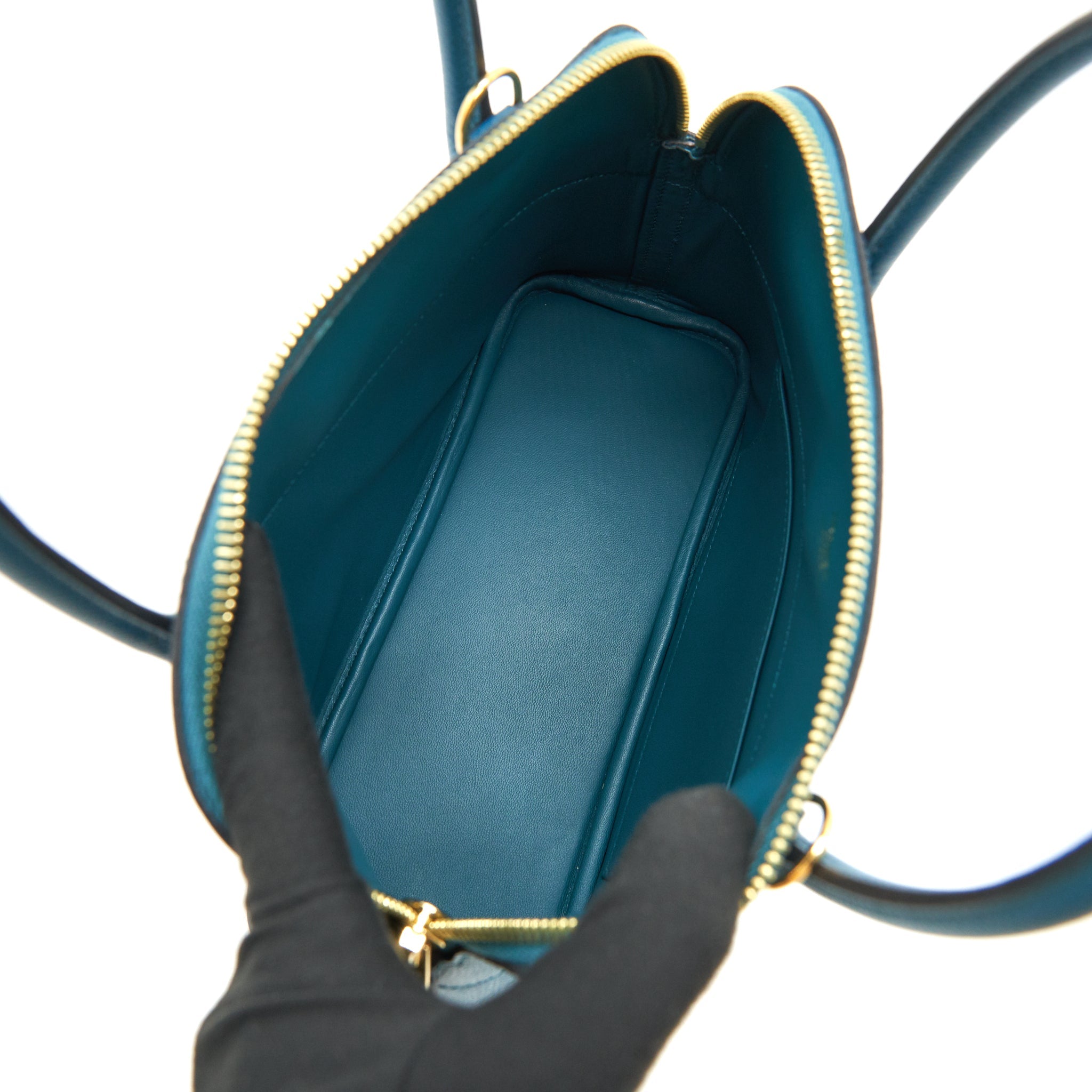 HERMES BOLIDE 27 VERT BOSPHORE EPSOM GHW