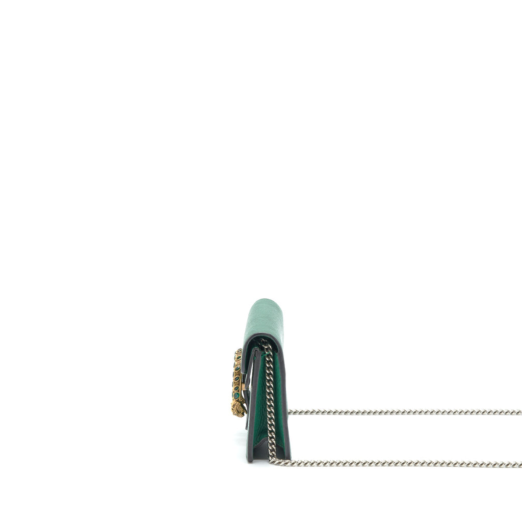 GUCCI SUPER MINI DIONYSUS GREEN GOLD AND SILVER HARDWARE