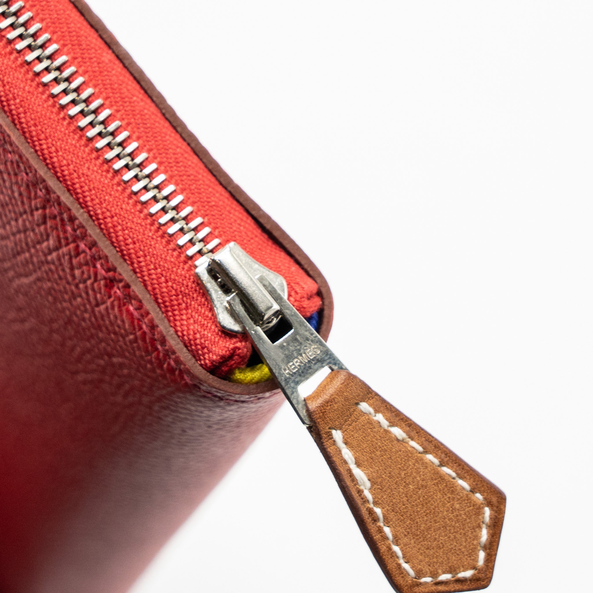 HERMES SILK IN LONG WALLET EPSOM RED SHW
