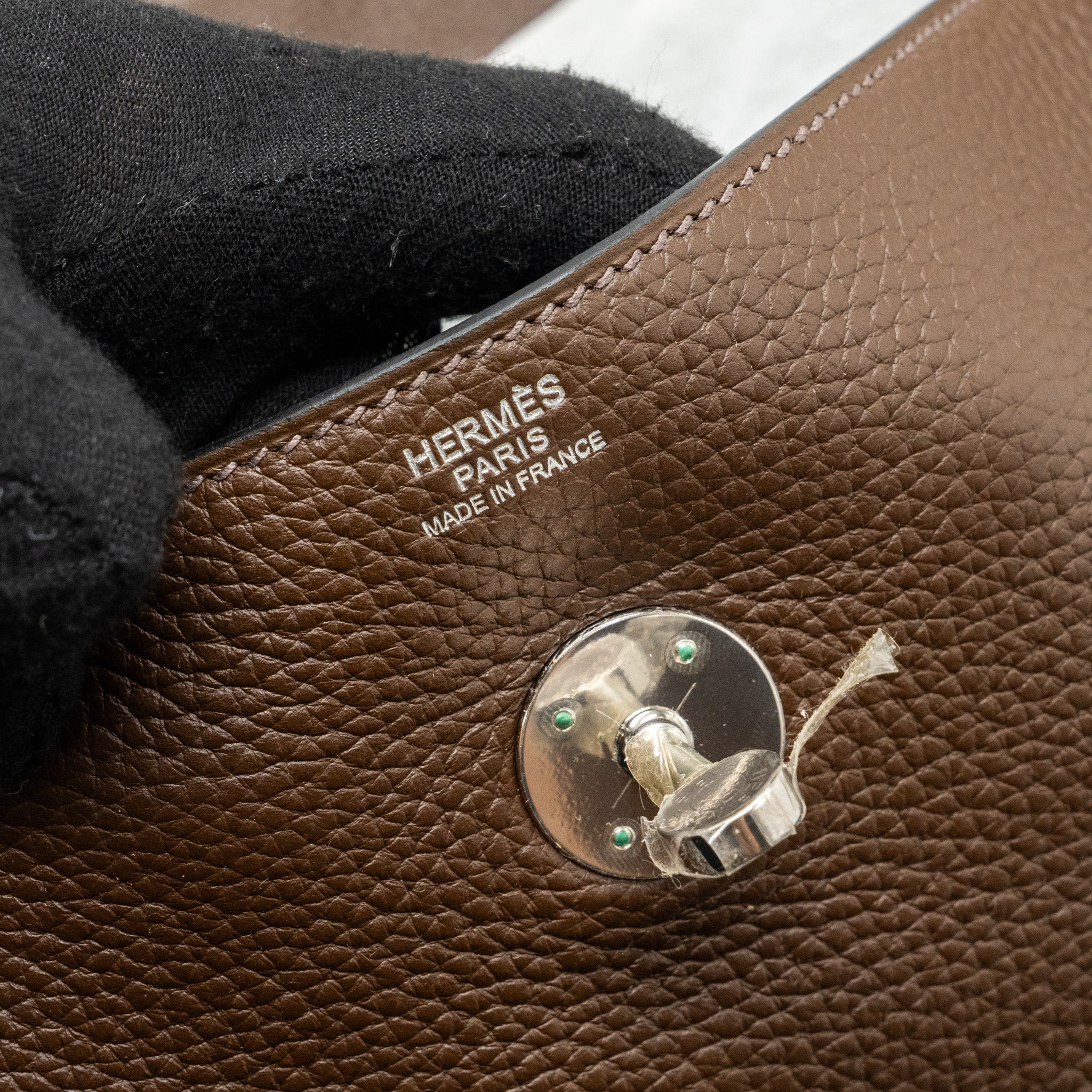 HERMES LINDY 34 CLEMENCE CHOCOLATE SHW