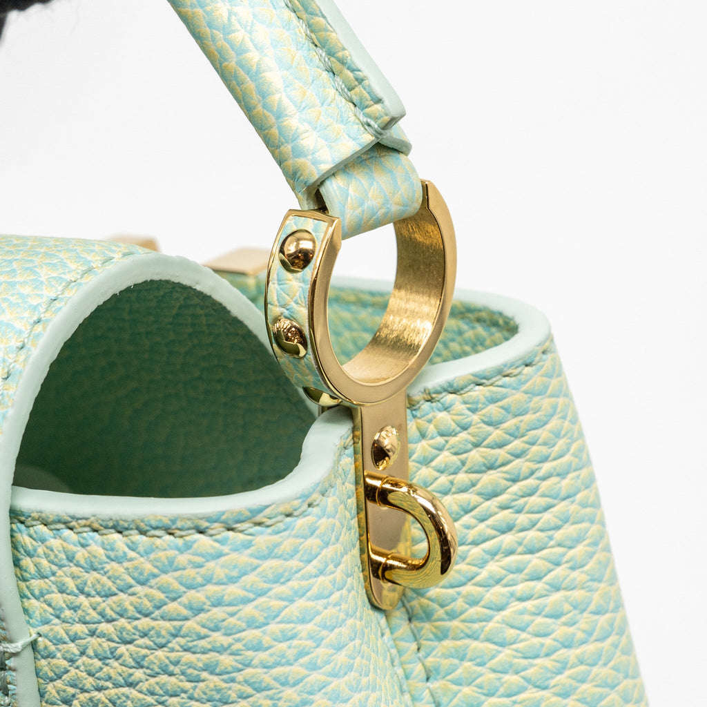 LOUIS VUITTON MINI CAPUCINES CALFSKIN IRIDESCENT GREEN LGHW