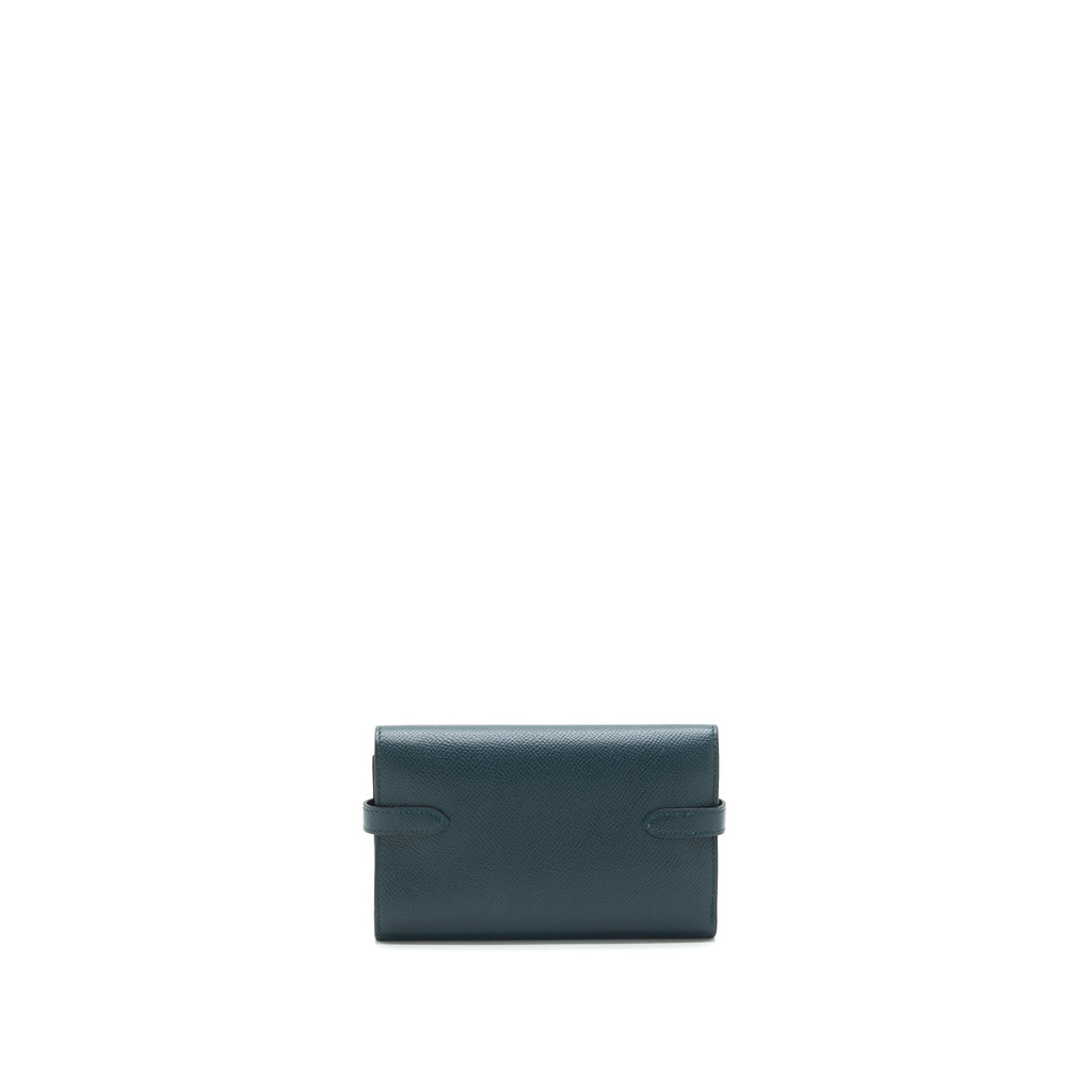 HERMES KELLY COMPACT WALLET VERT CYPRES GHW