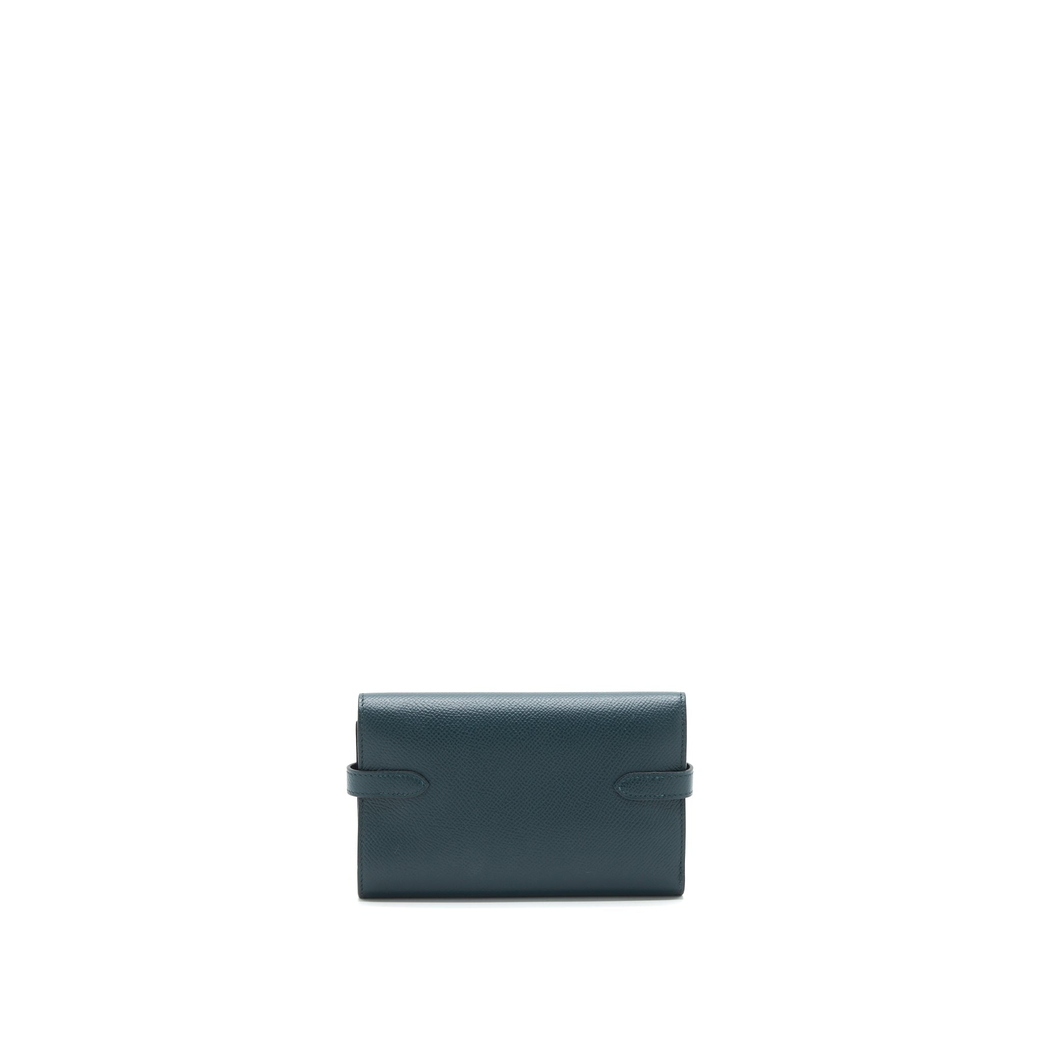 HERMES KELLY COMPACT WALLET VERT CYPRES GHW