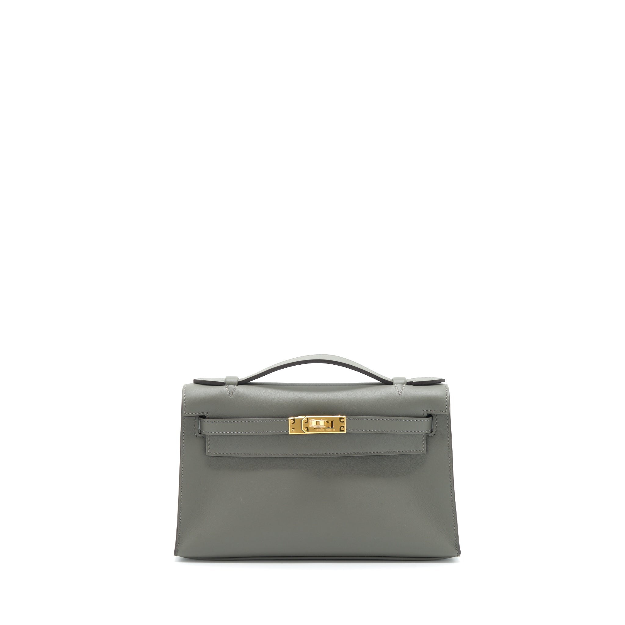 HERMES KELLY POCHETTE SWIFT 0L GRIS MEYER GHW