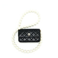 CHANEL GIANT PEARL CLUTCH WITH CHAIN CALFSKIN BLACK LGHW
