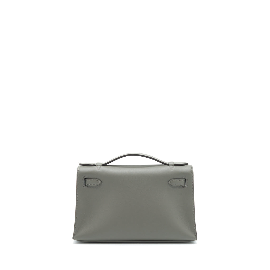 HERMES KELLY POCHETTE SWIFT 0L GRIS MEYER GHW