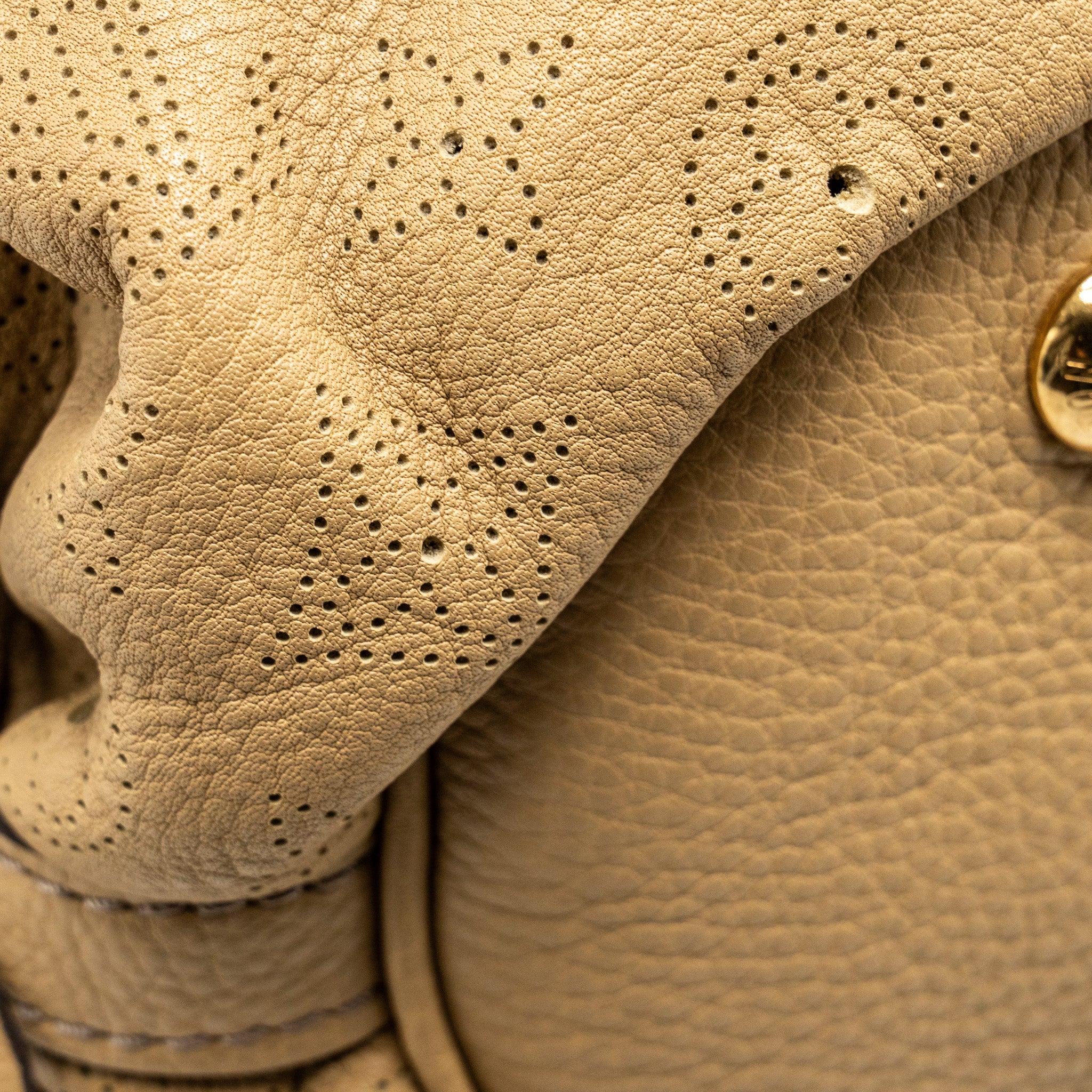 LOUIS VUITTON MAHINA HOBO BAG CALFSKIN BEIGE GHW
