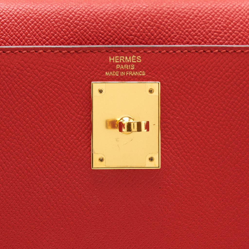 HERMES KELLY 28 ROUGE PIVOINE GHW