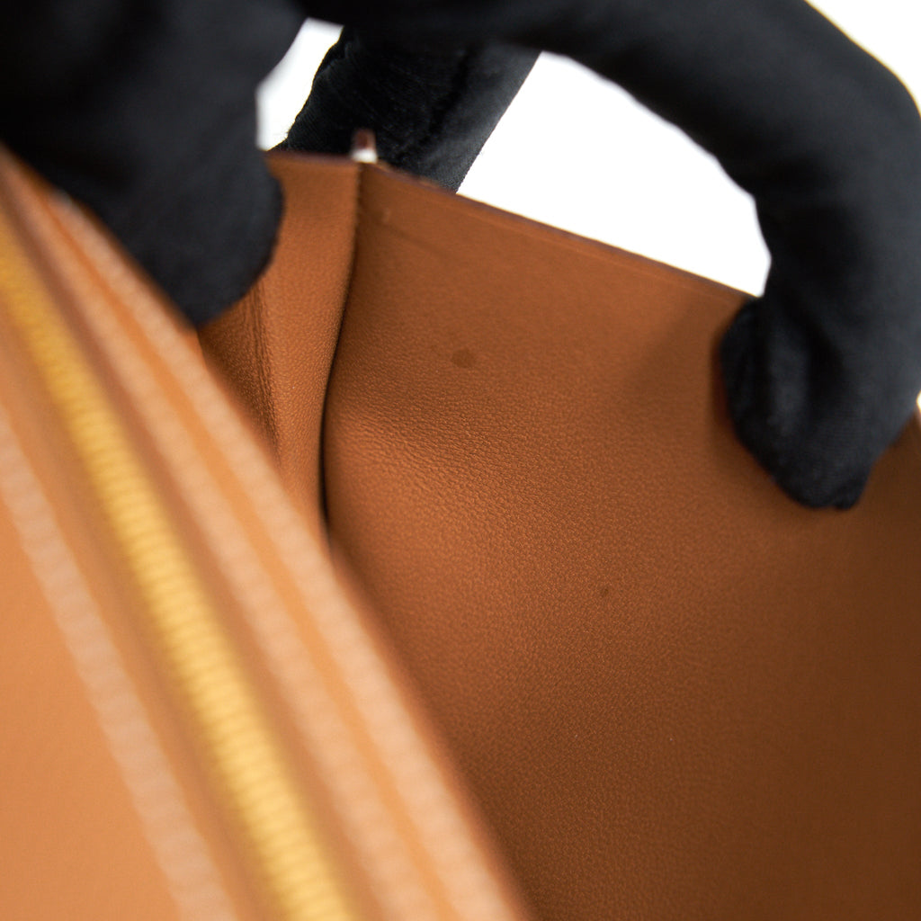 HERMES BEARN WALLET 37 GOLD WITH GHW