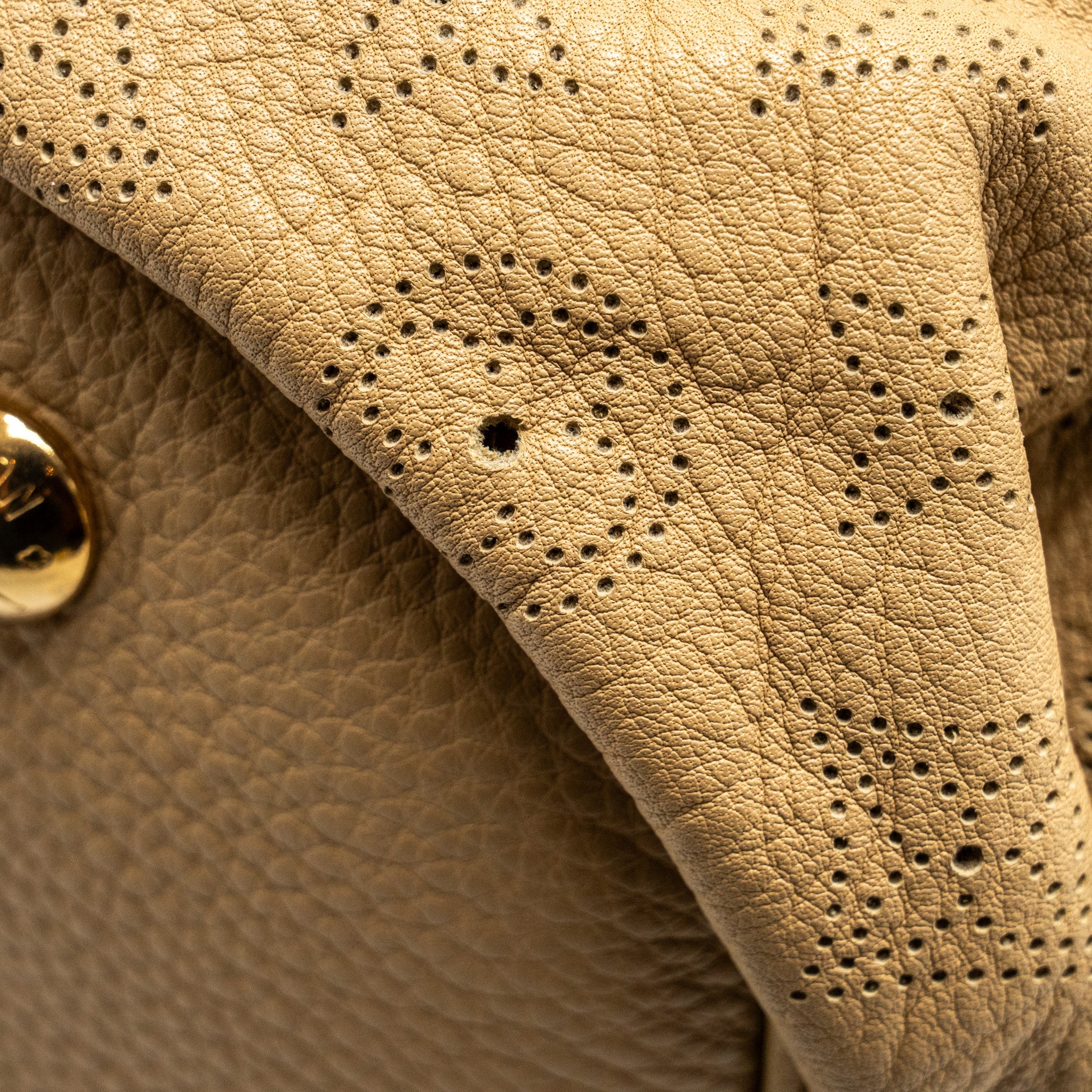 LOUIS VUITTON MAHINA HOBO BAG CALFSKIN BEIGE GHW