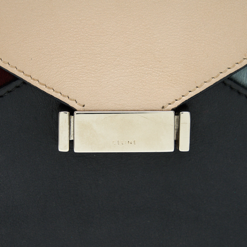 CELINE DIAMOND LEATHER CLUTCH IN MULTICOLOR