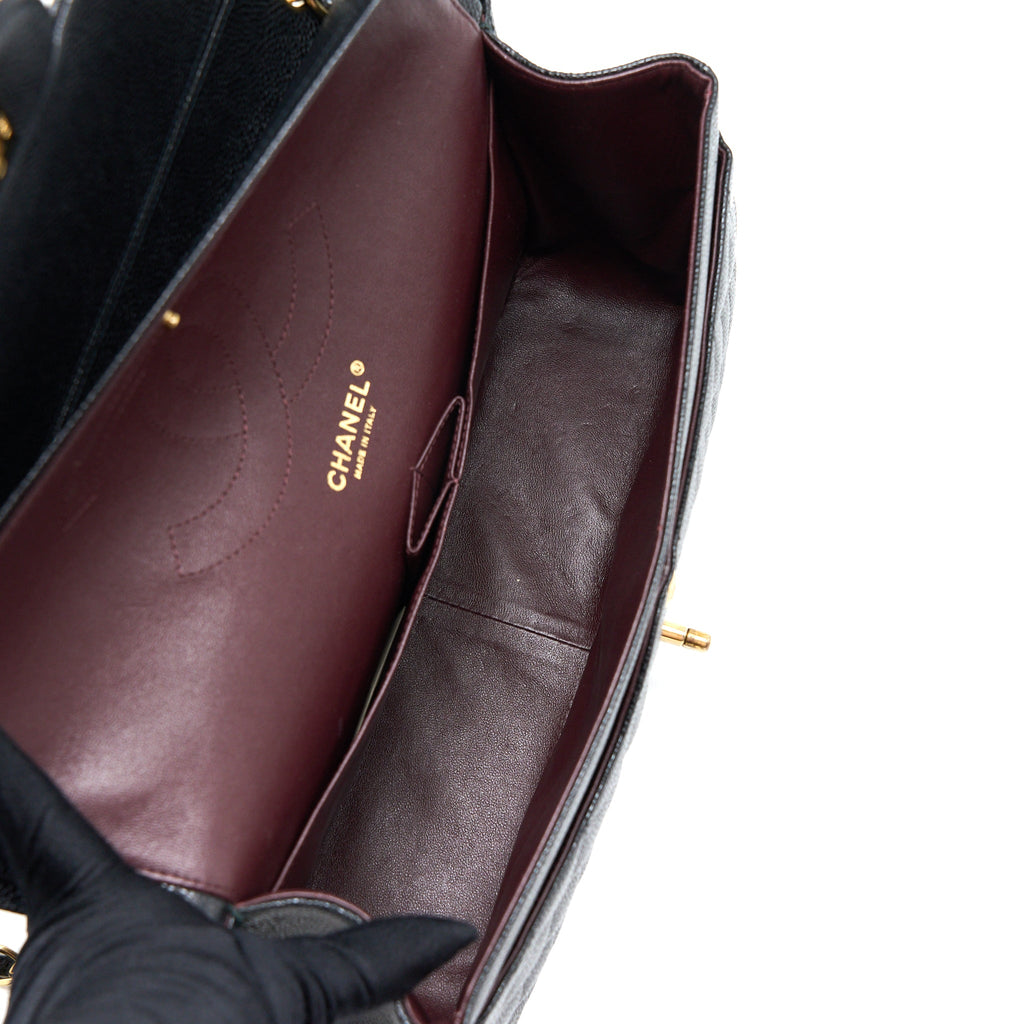 CHANEL JUMBO CLASSIC DOUBLE FLAP BAG CAVIAR BLACK GHW