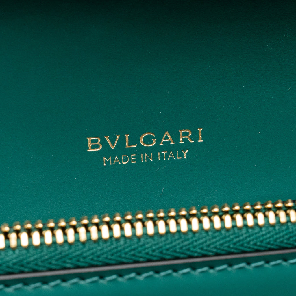 BVLGARI SERPENTI FOREVER WALLET ON CHAIN CALFSKIN GREEN LGHW