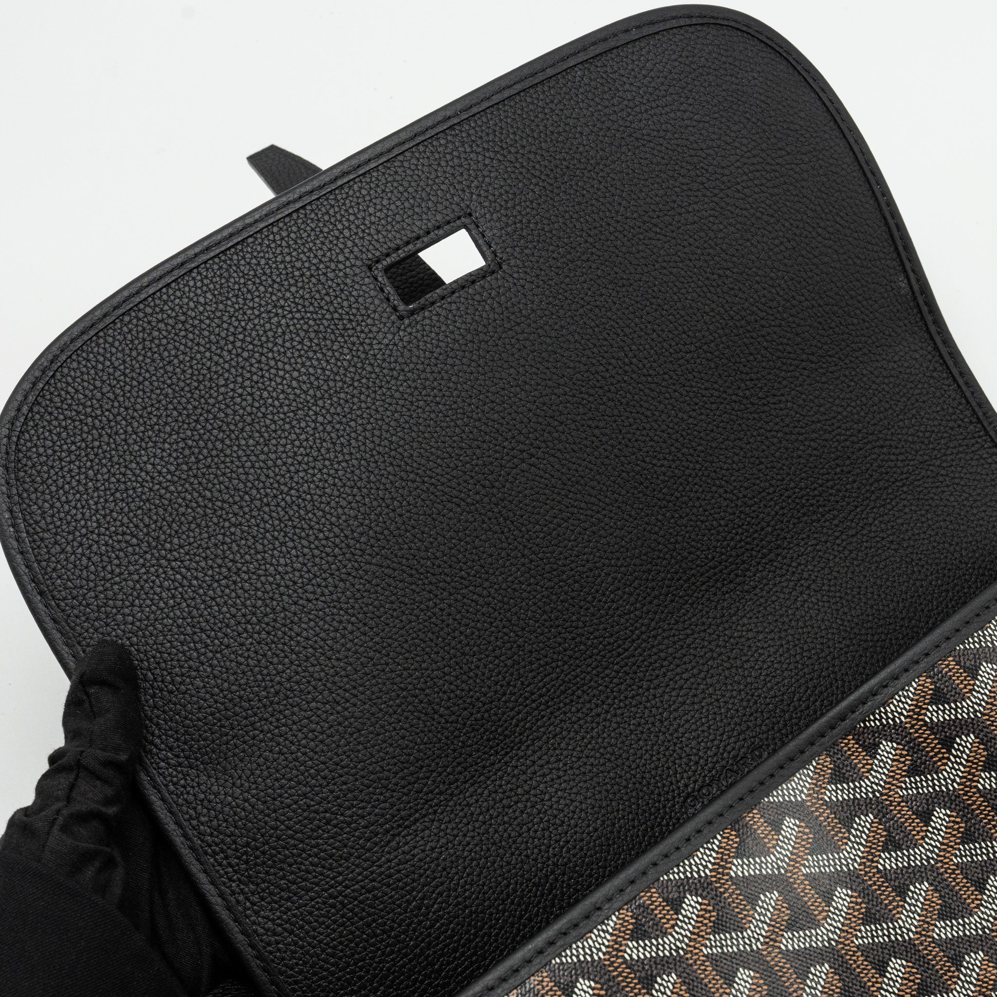 GOYARD BELVEDERE MM MESSENGER BAG GOYARDINE CANVAS/CALFSKIN BLACK SHW