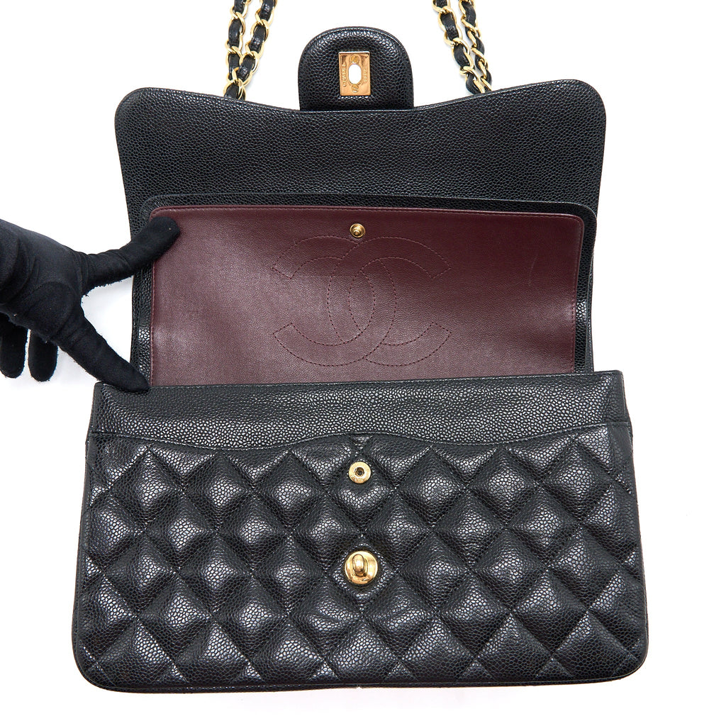 CHANEL JUMBO CLASSIC DOUBLE FLAP BAG CAVIAR BLACK GHW