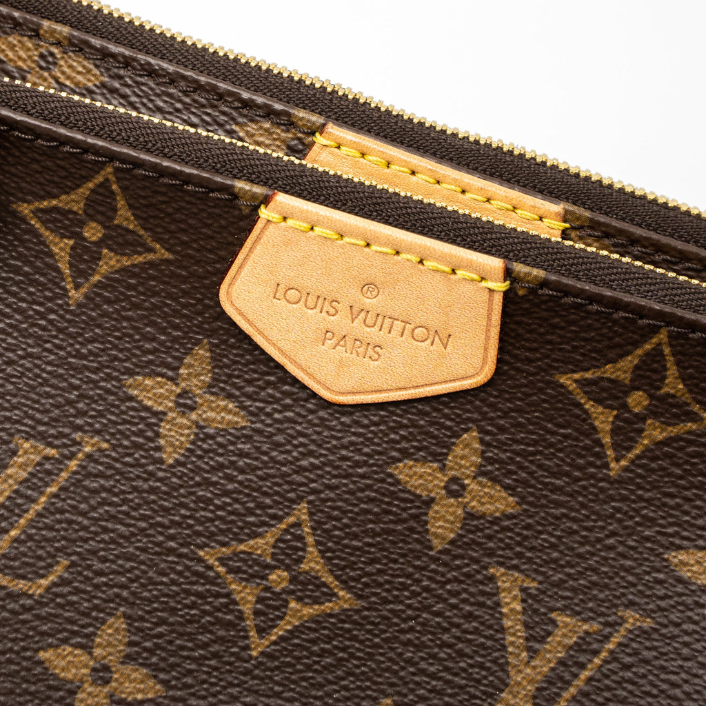 LOUIS VUITTON MULTI POCHETTE ACCESSORIES MONOGRAM CANVAS KHAKI STRAP GHW