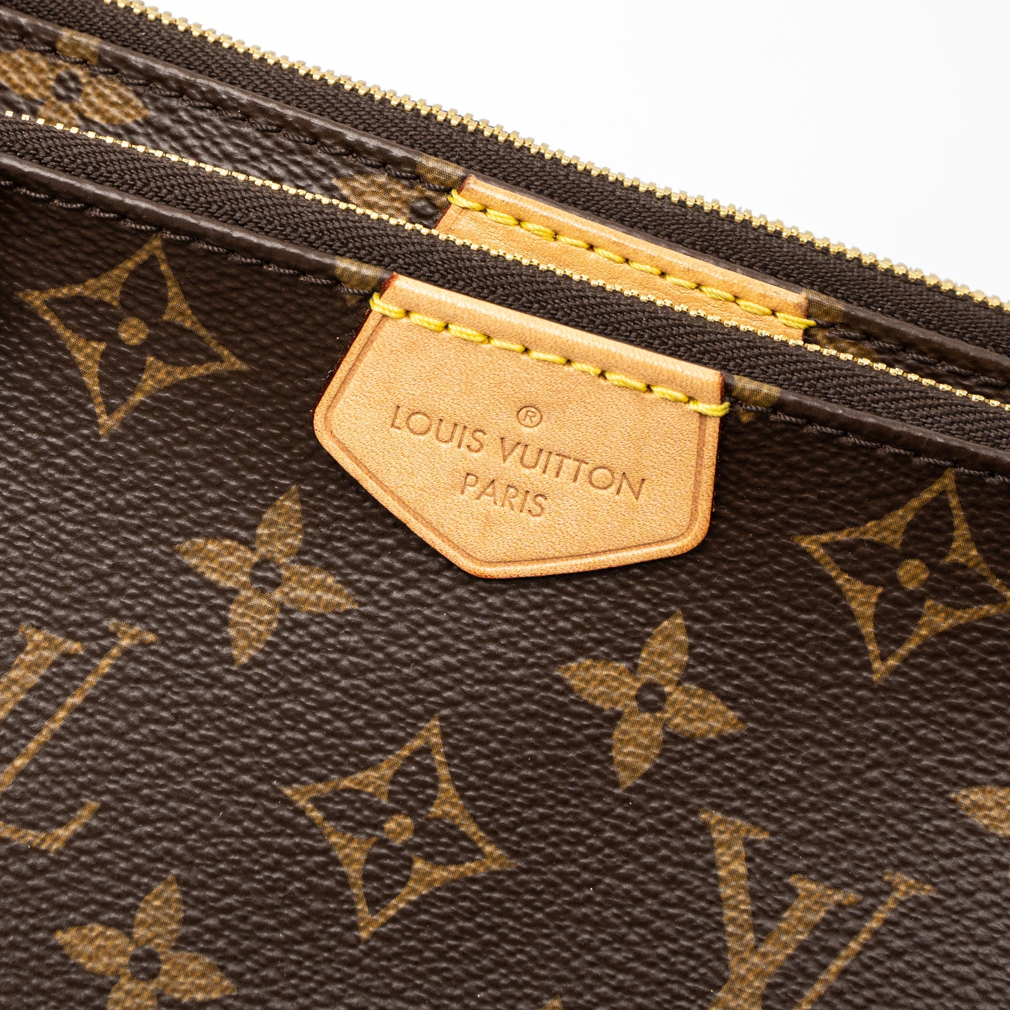 LOUIS VUITTON MULTI POCHETTE ACCESSORIES MONOGRAM CANVAS KHAKI STRAP GHW