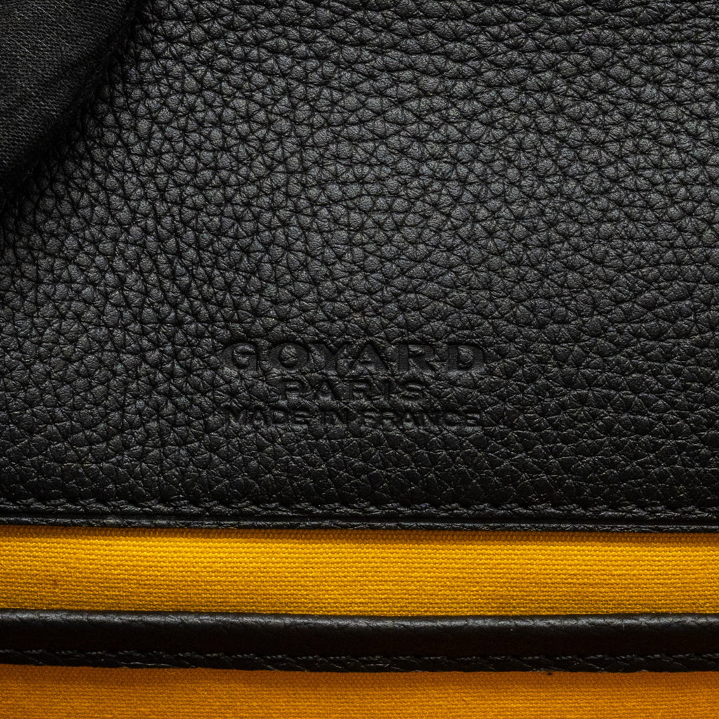 GOYARD BELVEDERE MM MESSENGER BAG GOYARDINE CANVAS/CALFSKIN BLACK SHW