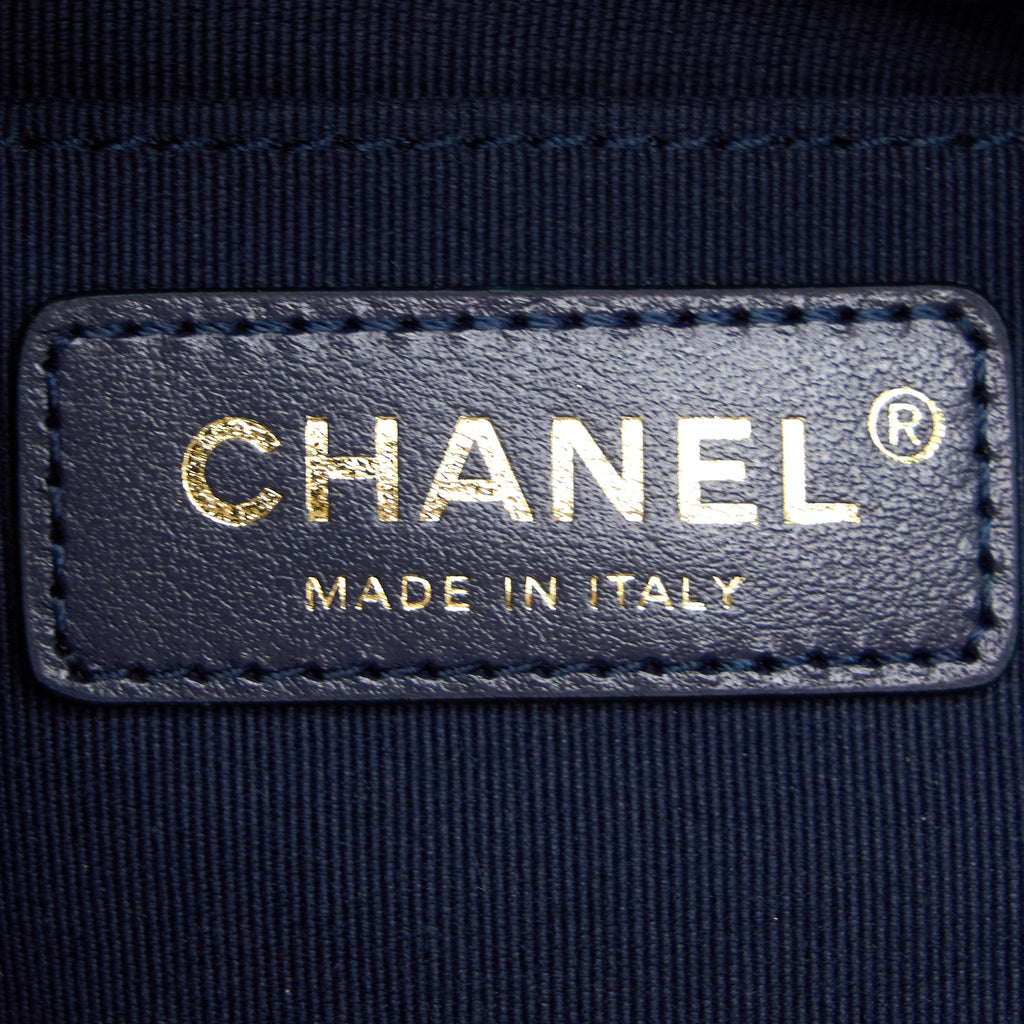 CHANEL 22A SMALL FLAP BAG CAVIAR NAVY BRUSHED GHW (MICROCHIP)