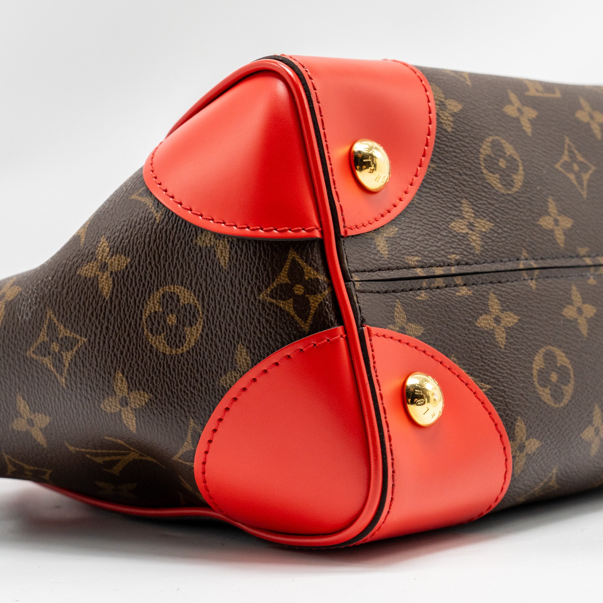 LOUIS VUITTON PHENIX TOP HANDLE SHOULDER BAG MONOGRAM CANVAS RED GHW
