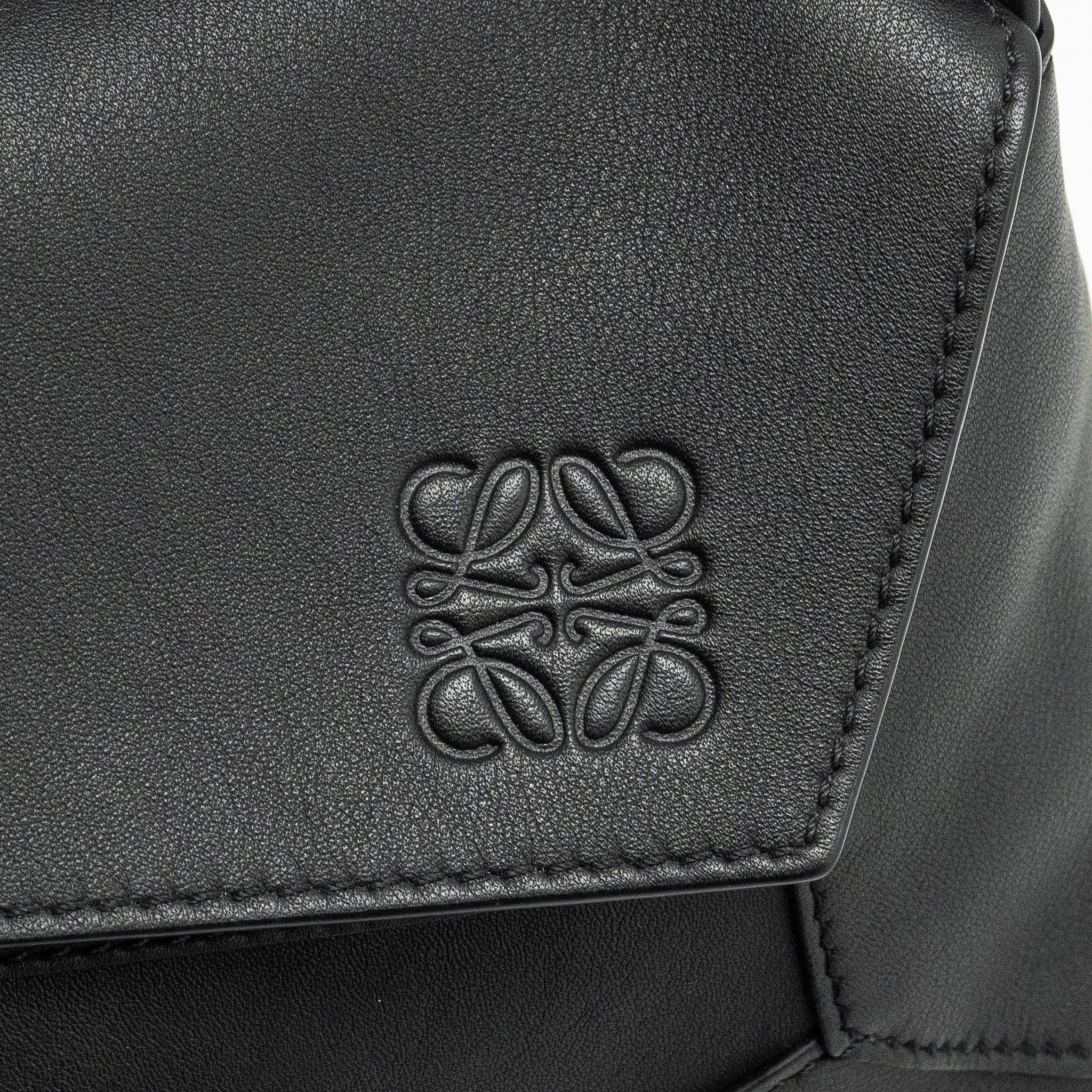 LOEWE PUZZLE HOBO BAG CALFSKIN BLACK GHW