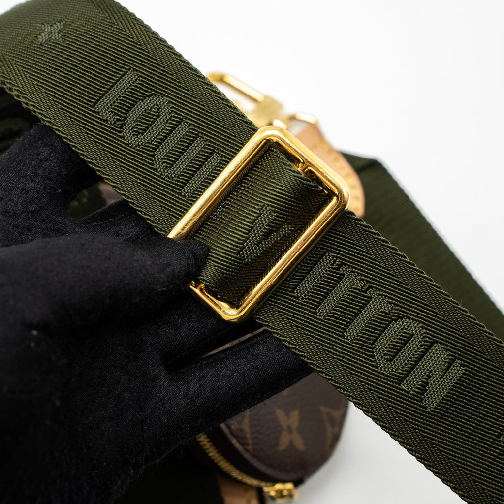 LOUIS VUITTON MULTI POCHETTE ACCESSORIES MONOGRAM CANVAS KHAKI STRAP GHW