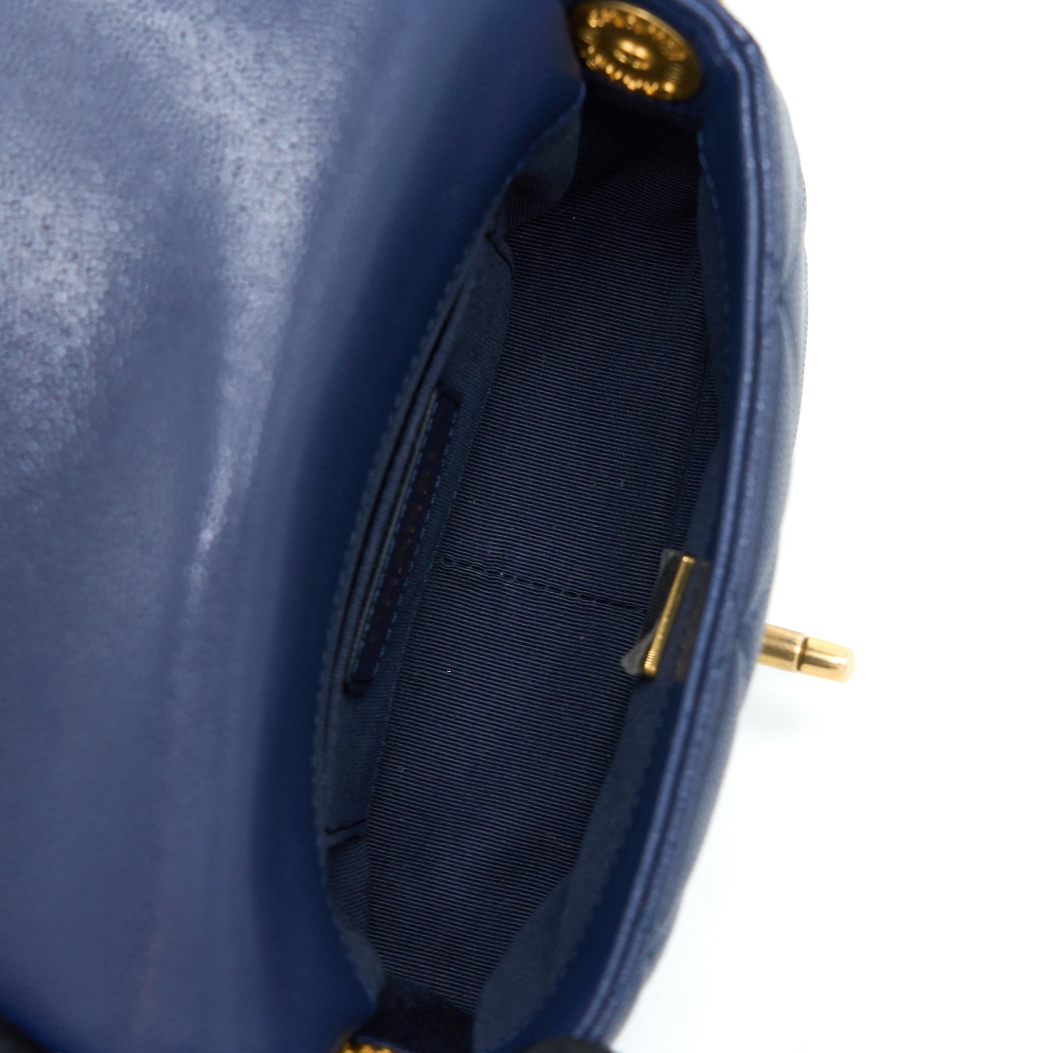 CHANEL 22A SMALL FLAP BAG CAVIAR NAVY BRUSHED GHW (MICROCHIP)