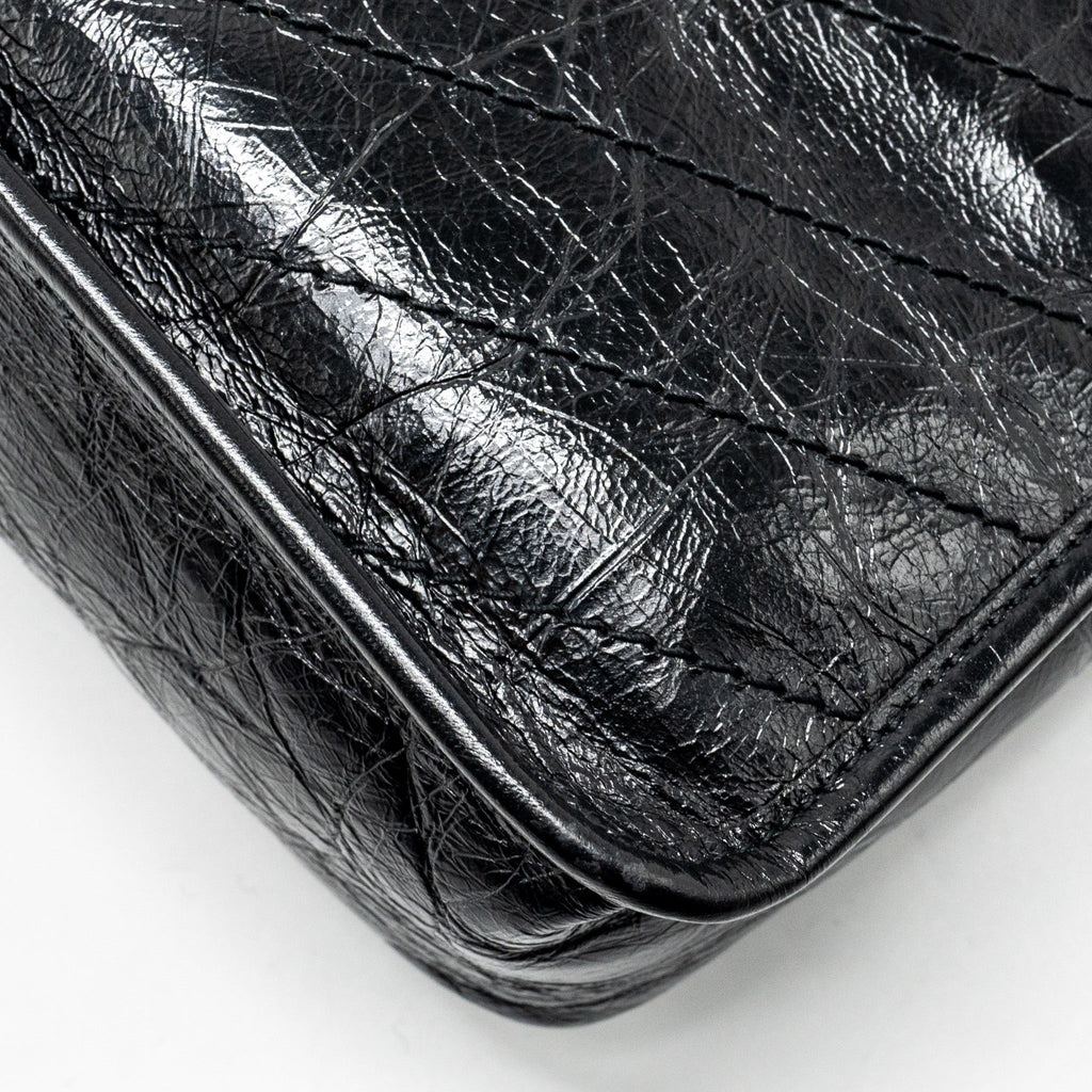 SAINT LAURENT BABY NIKI LEATHER BLACK SHW