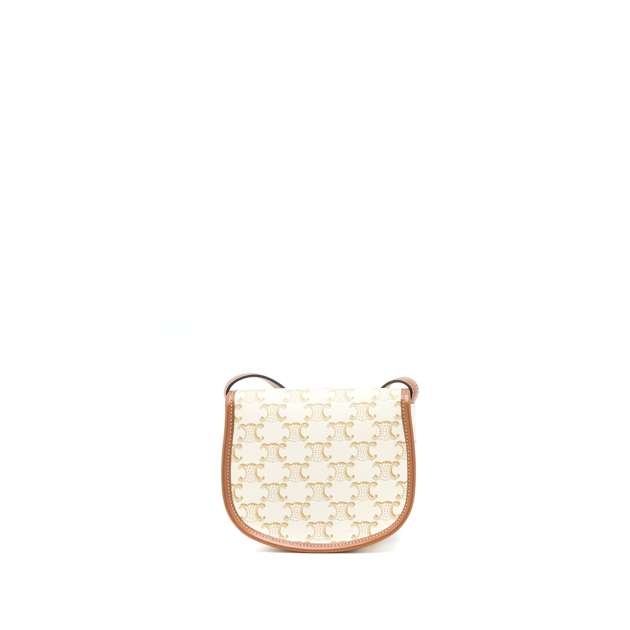 CELINE MINI BESACE TRIOMPHE CANVAS/CALFSKIN WHITE GHW