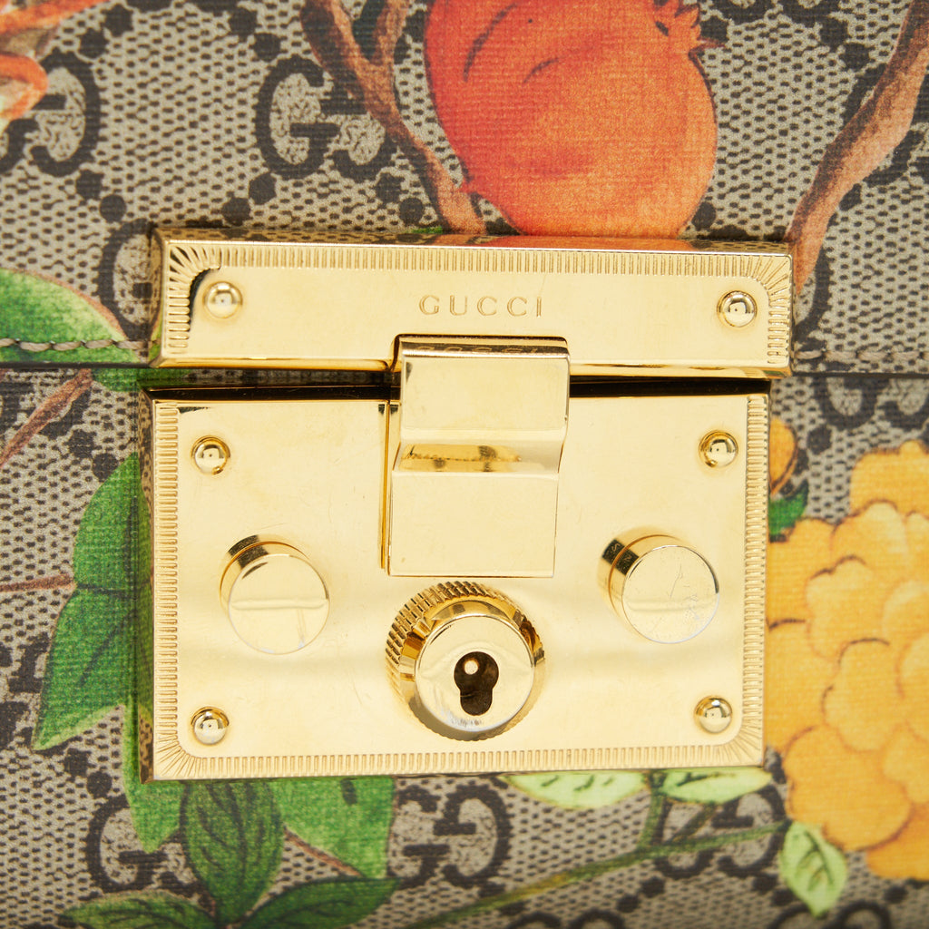 GUCCI SMALL PADLOCK BAG GG SUPREME WITH PATTERN GHW