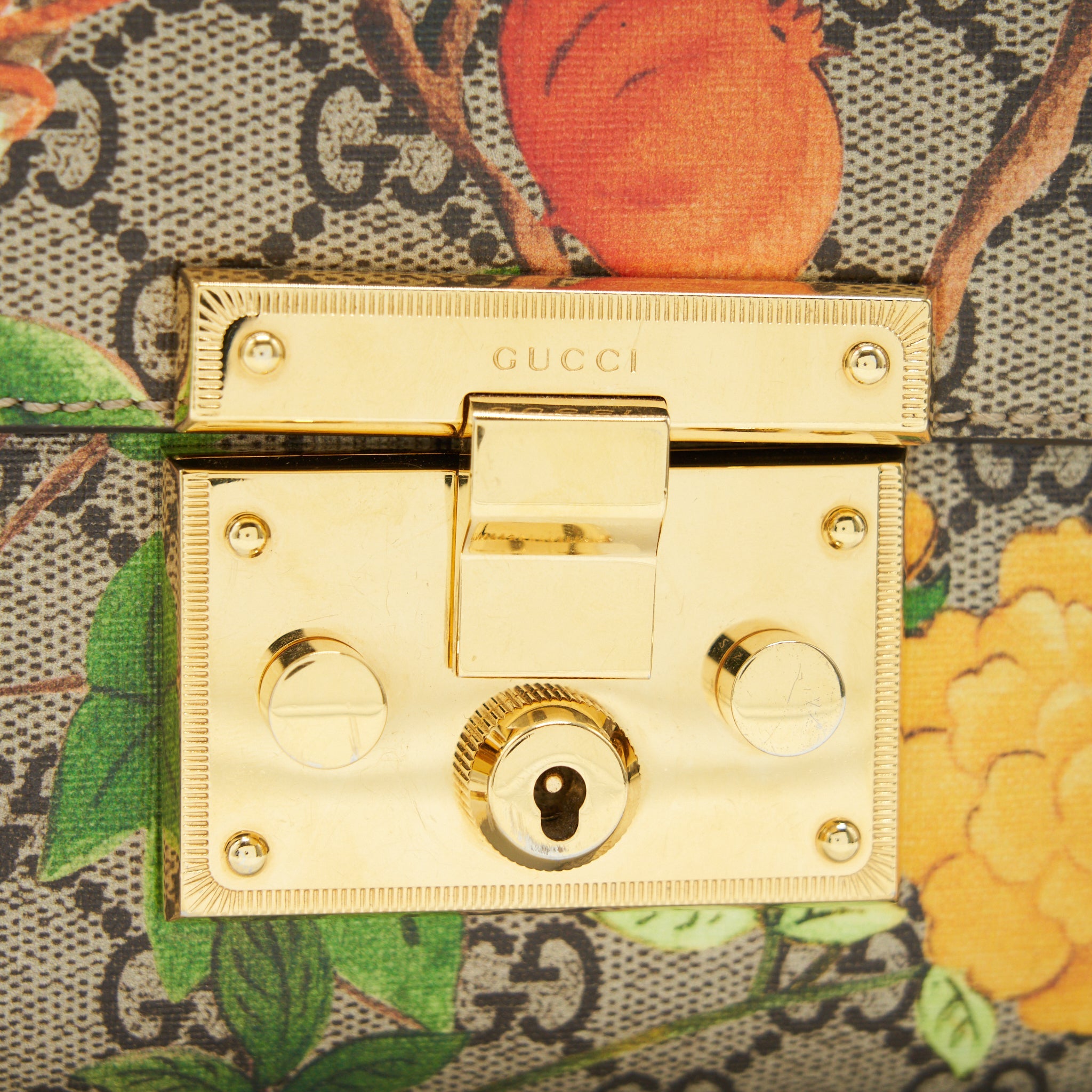 GUCCI SMALL PADLOCK BAG GG SUPREME WITH PATTERN GHW